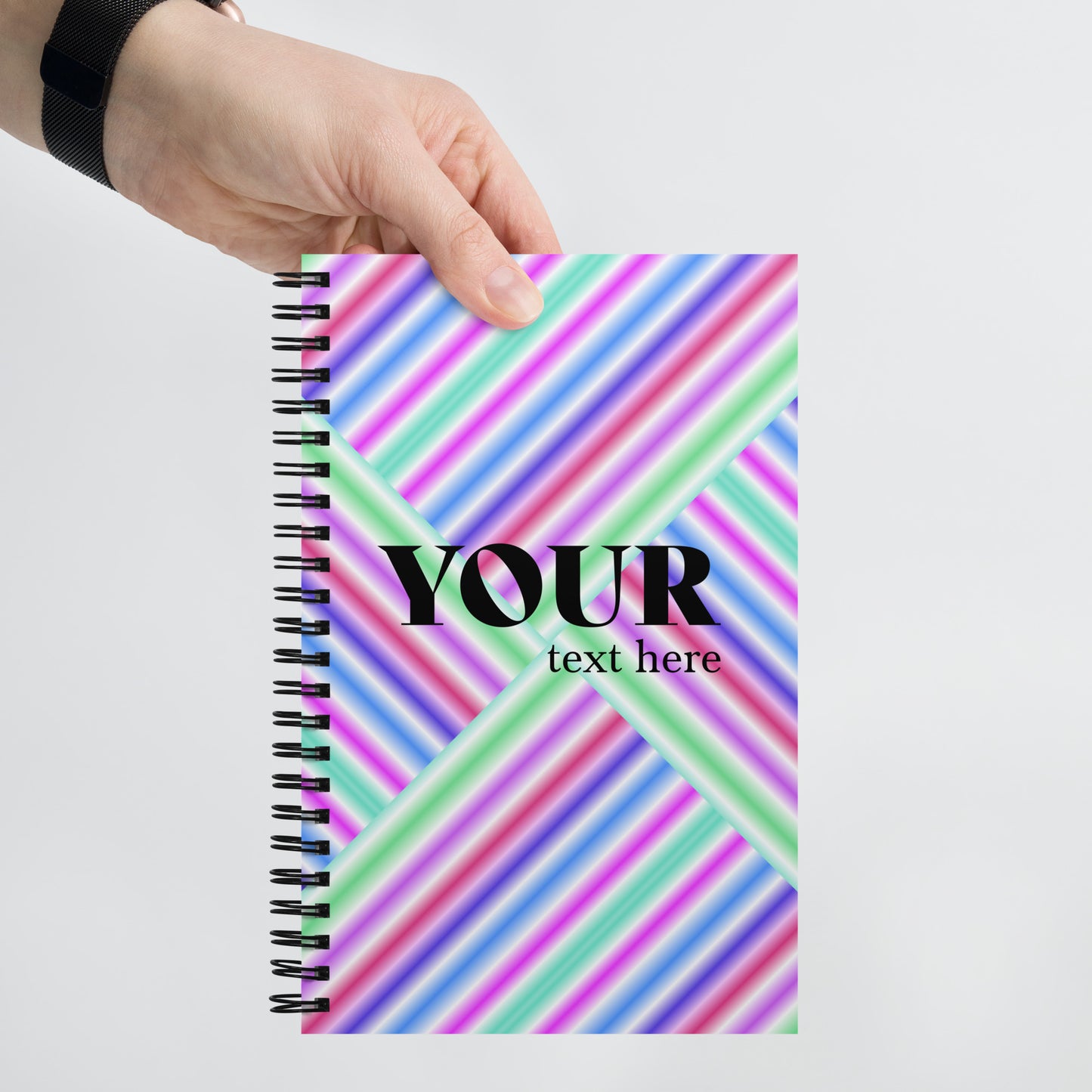 Green Red Blue Purple Striped Spiral Dotted Line Notebook