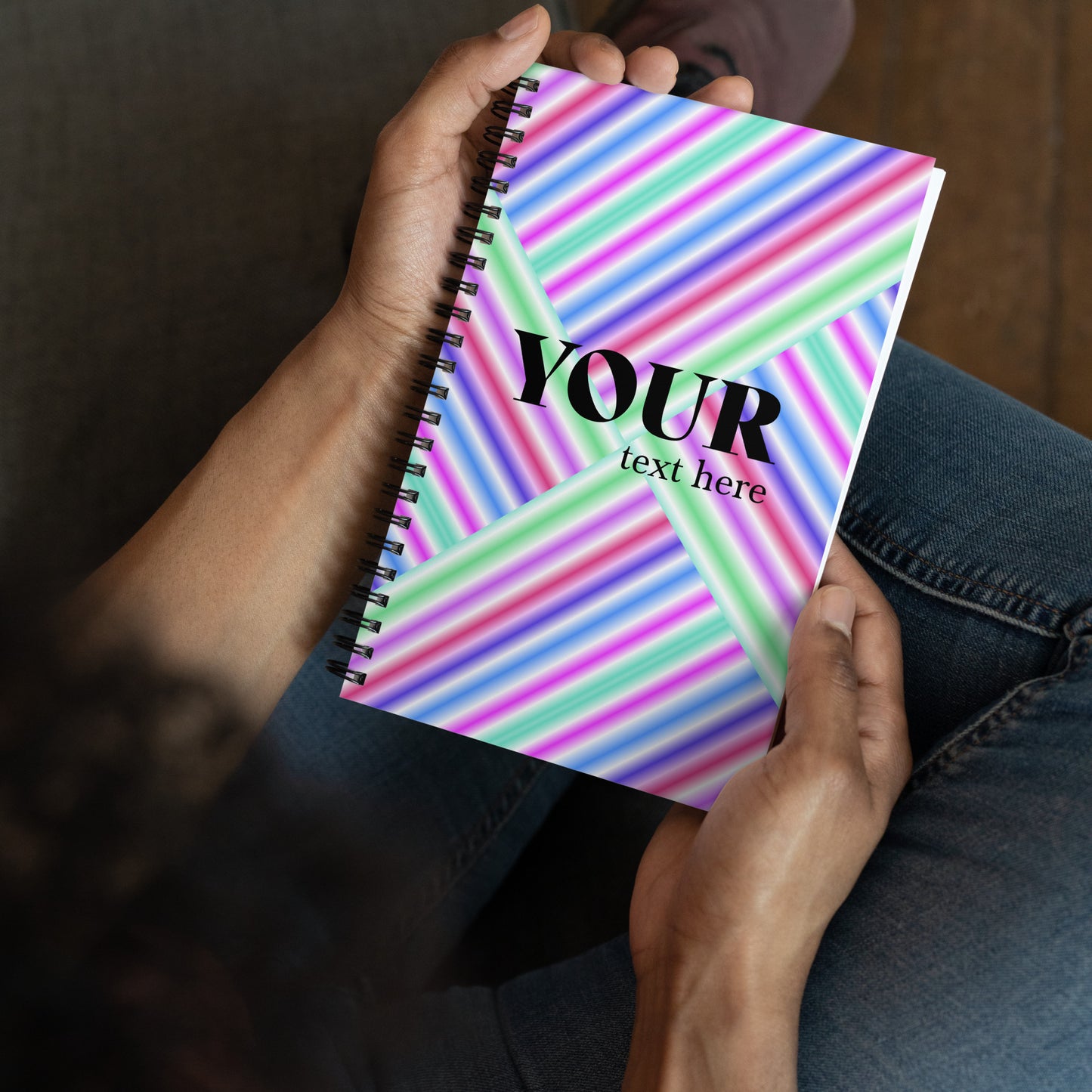 Green Red Blue Purple Striped Spiral Dotted Line Notebook