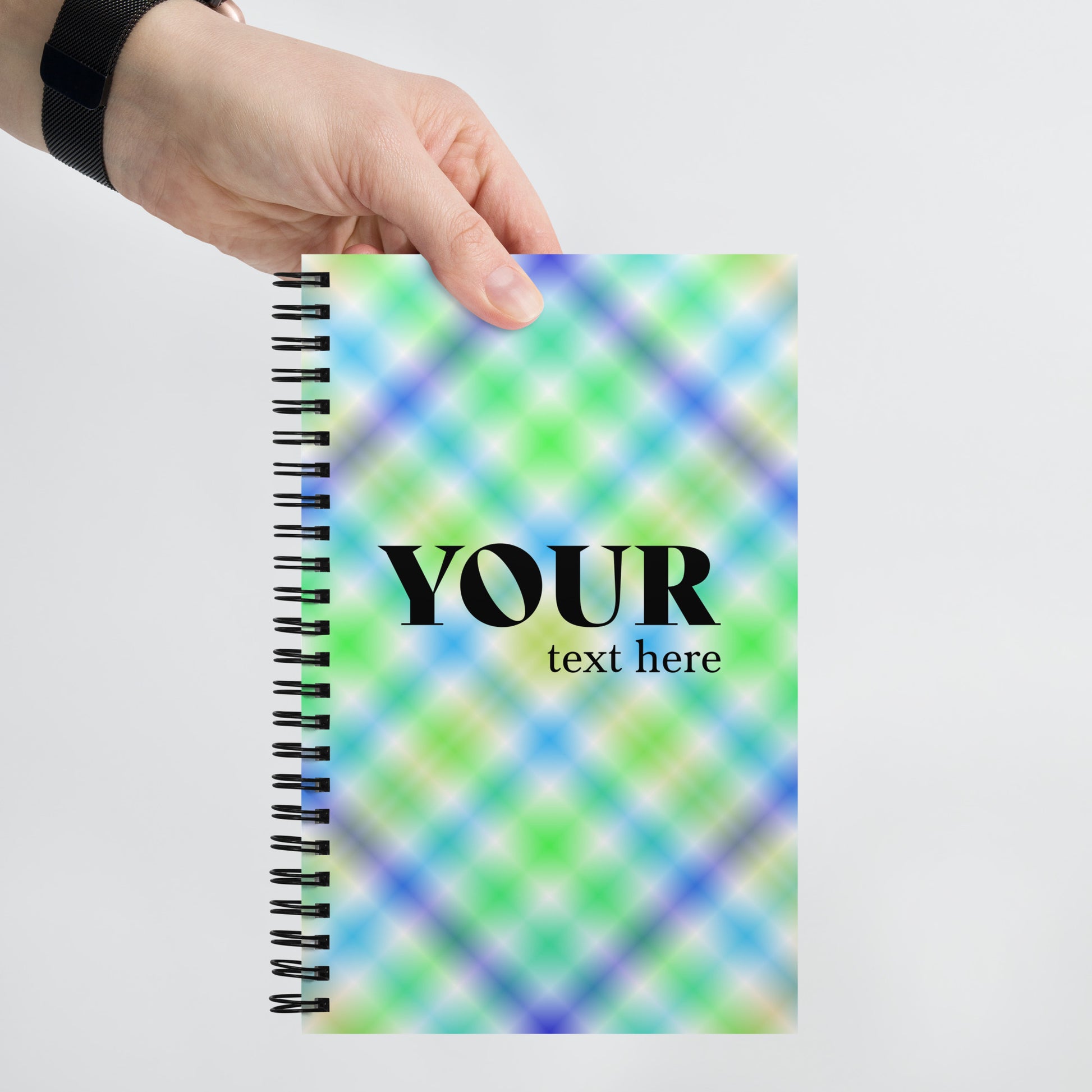 Green Blue Yellow Spiral Dotted Line Notebook