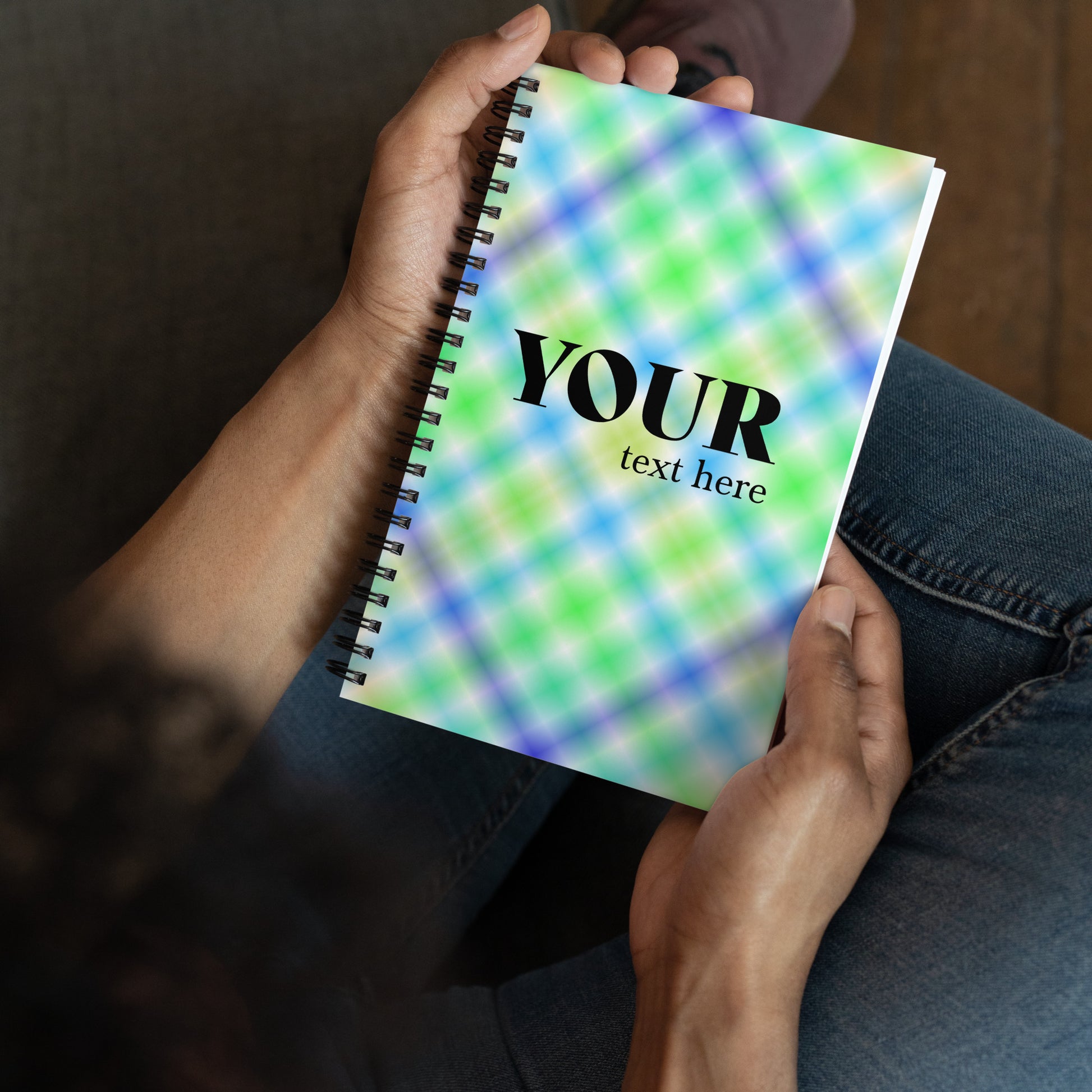 Green Blue Yellow Spiral Dotted Line Notebook