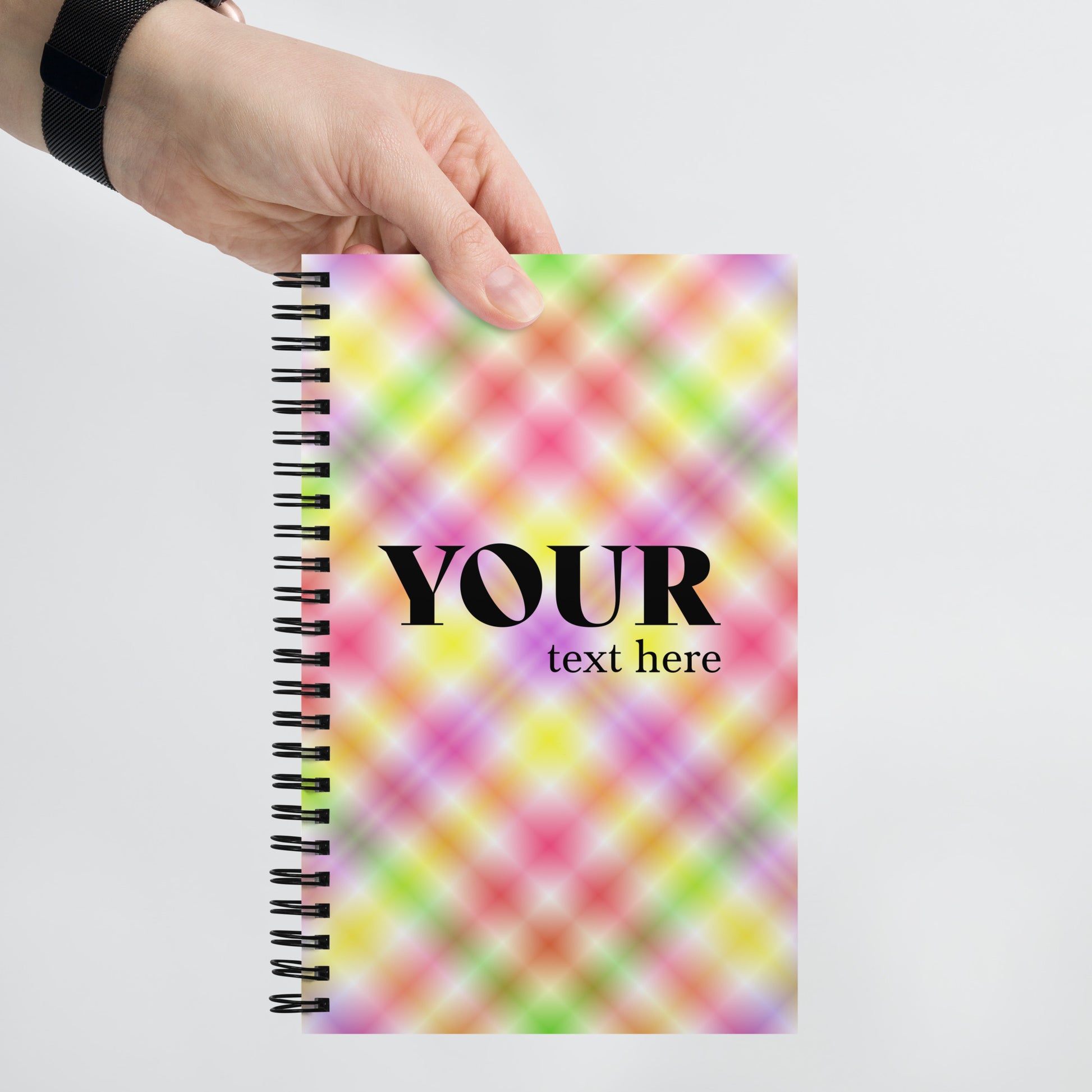 Green Yellow Red Pink Spiral Dotted Line Notebook