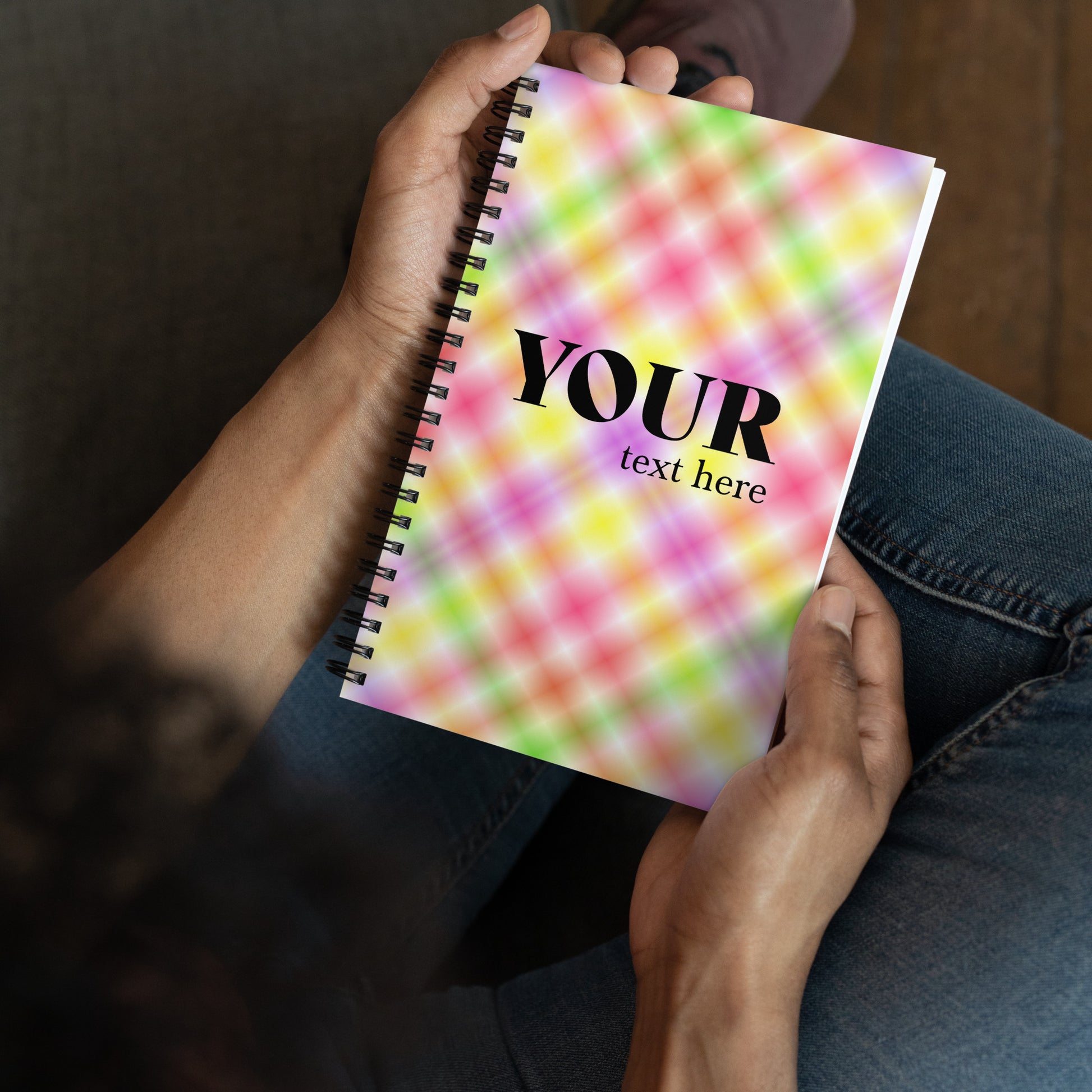 Green Yellow Red Pink Spiral Dotted Line Notebook