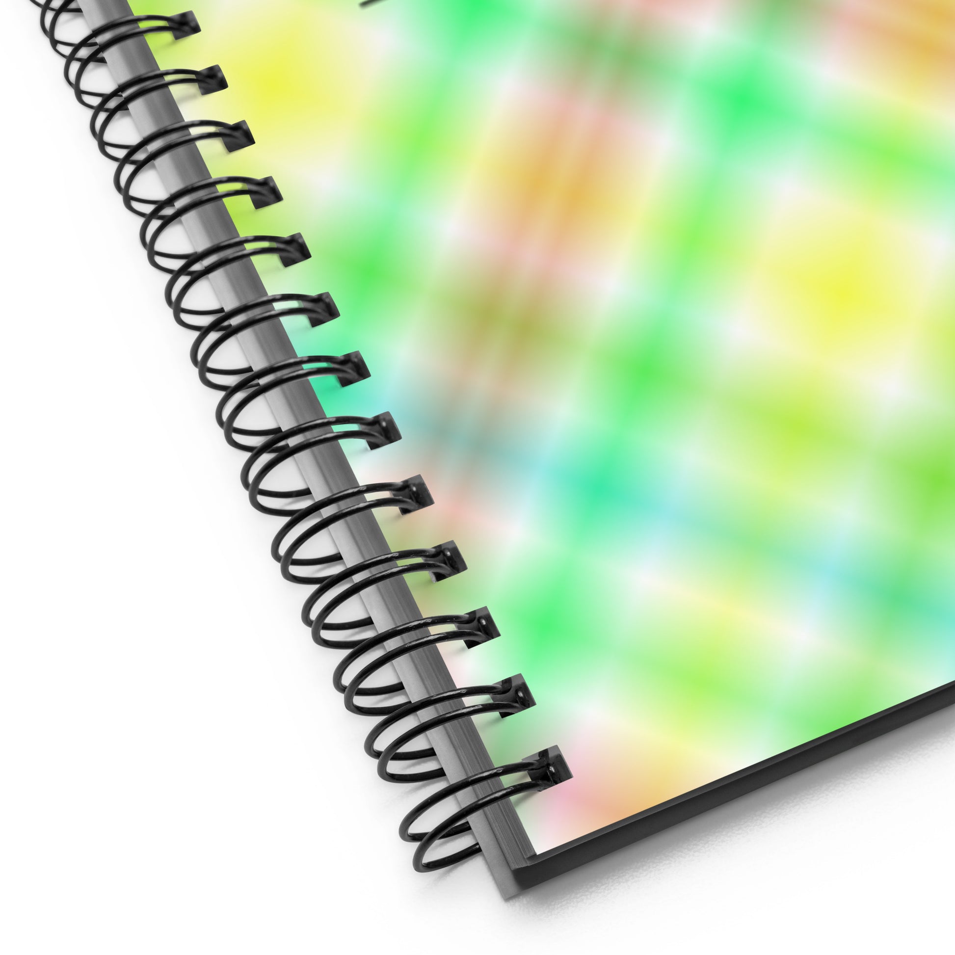Green Orange Blue Yellow Spiral Dotted Line Notebook