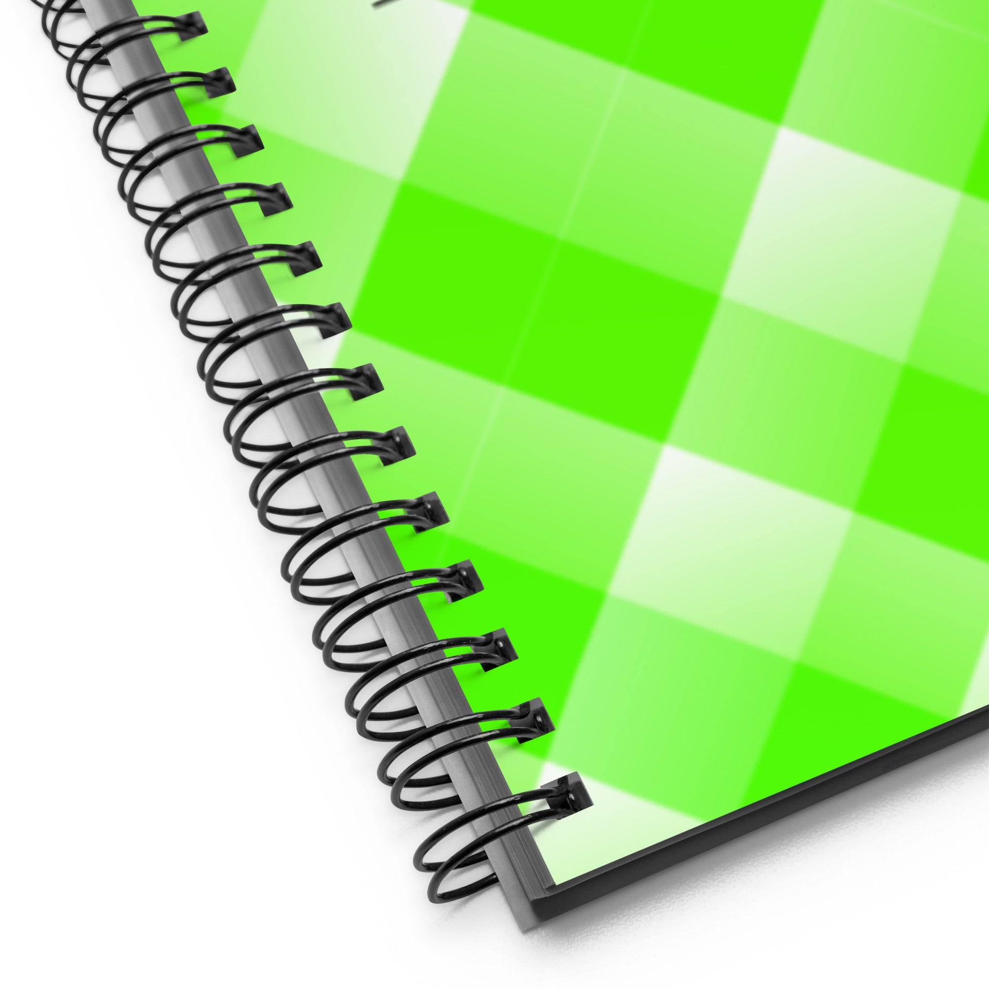 Green Plaid Spiral Dotted Line Notebook