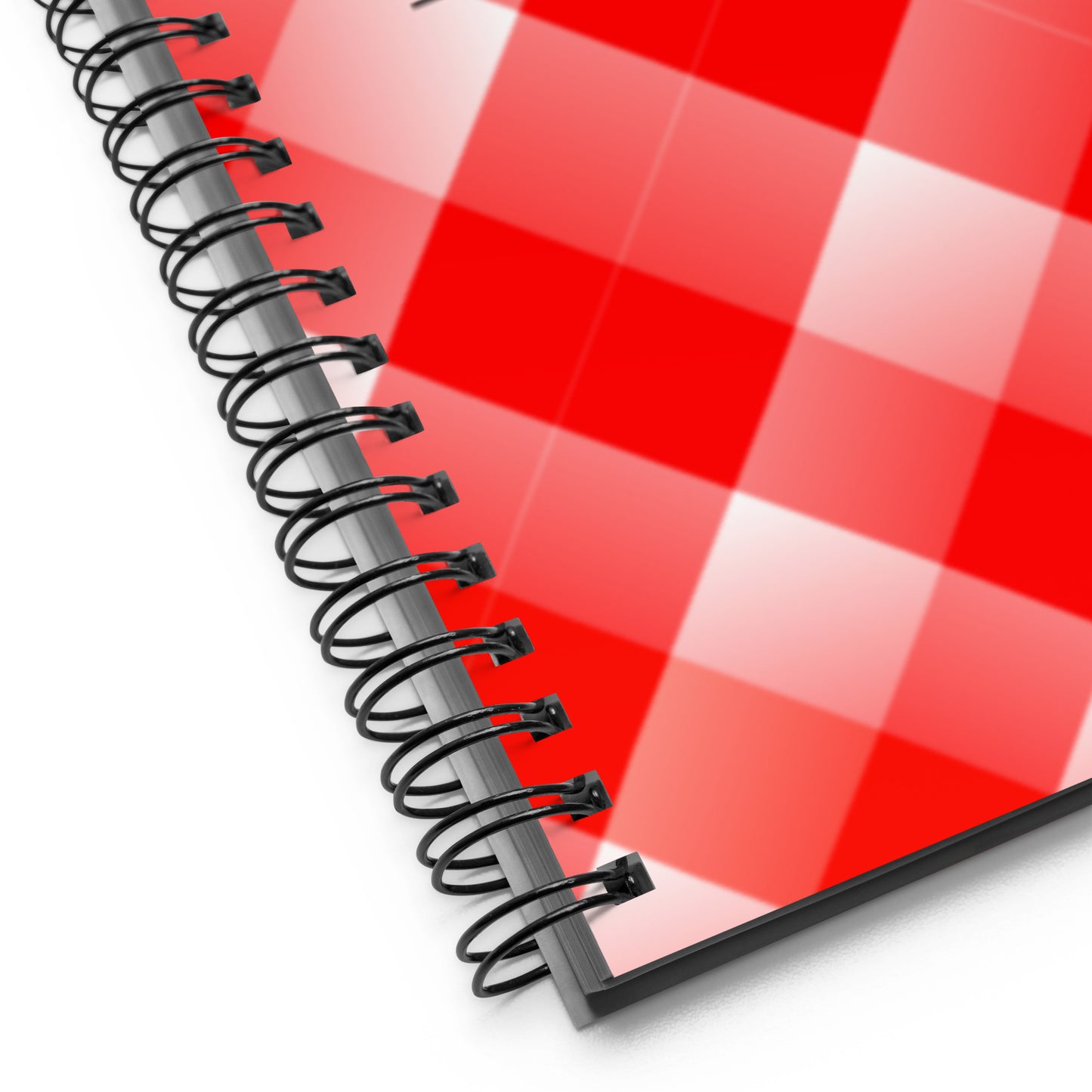 Red Plaid Spiral Dotted Line Notebook