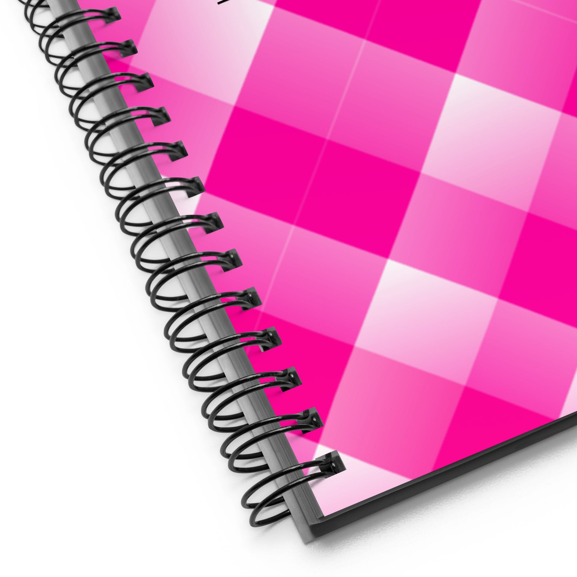 Pink Plaid Spiral Dotted Line Notebook
