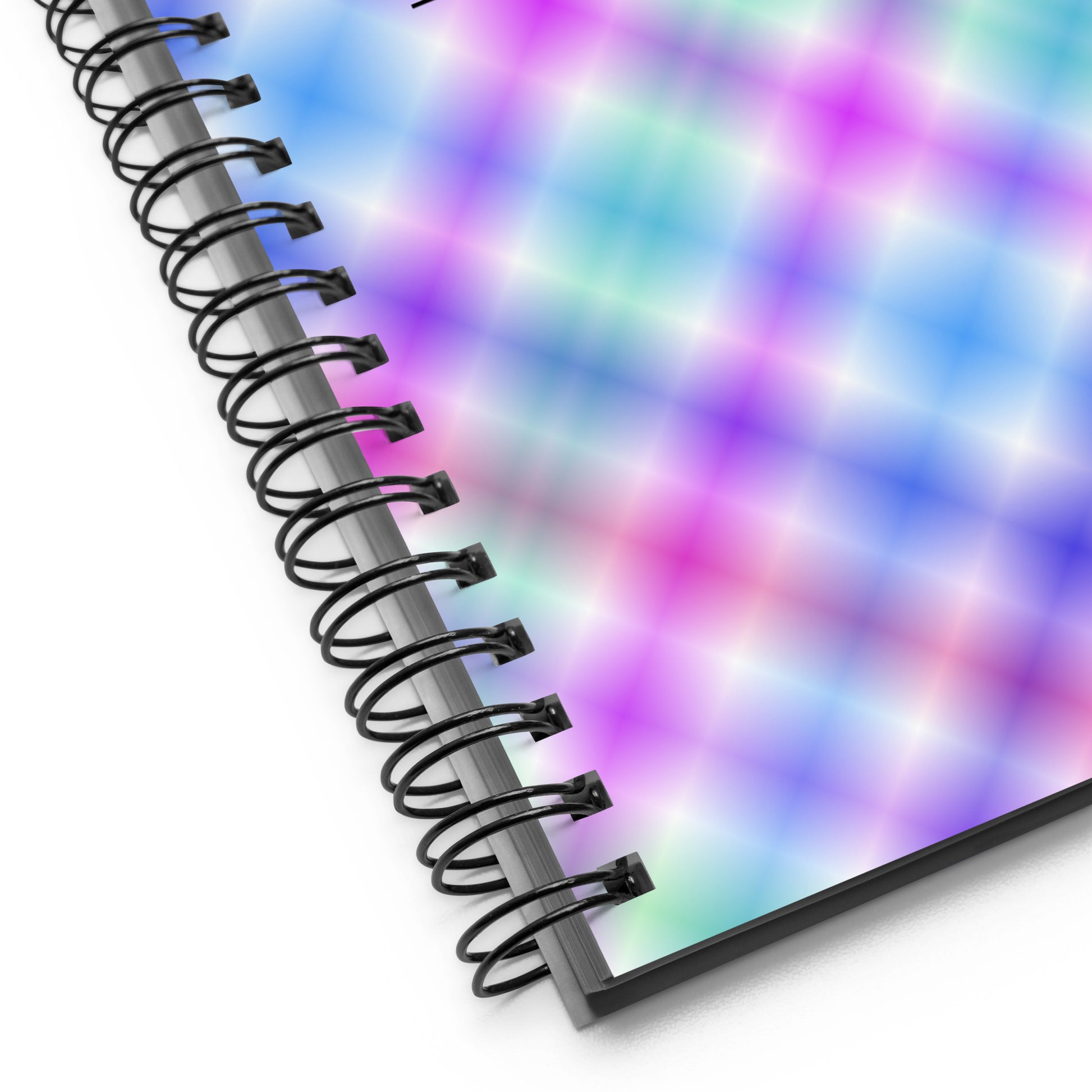 Pink Blue Purple Cyan Spiral Dotted Line Notebook