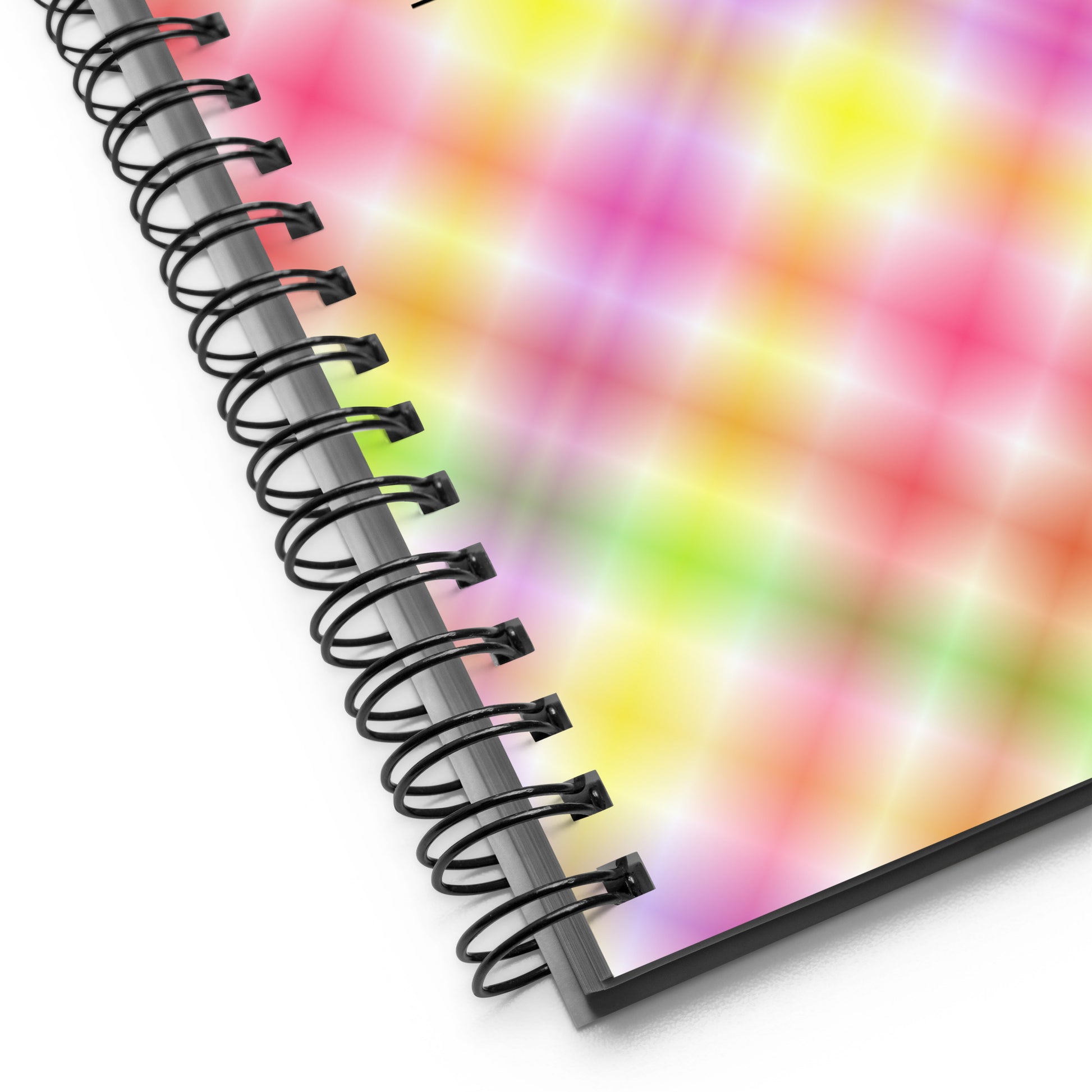 Green Yellow Red Pink Spiral Dotted Line Notebook