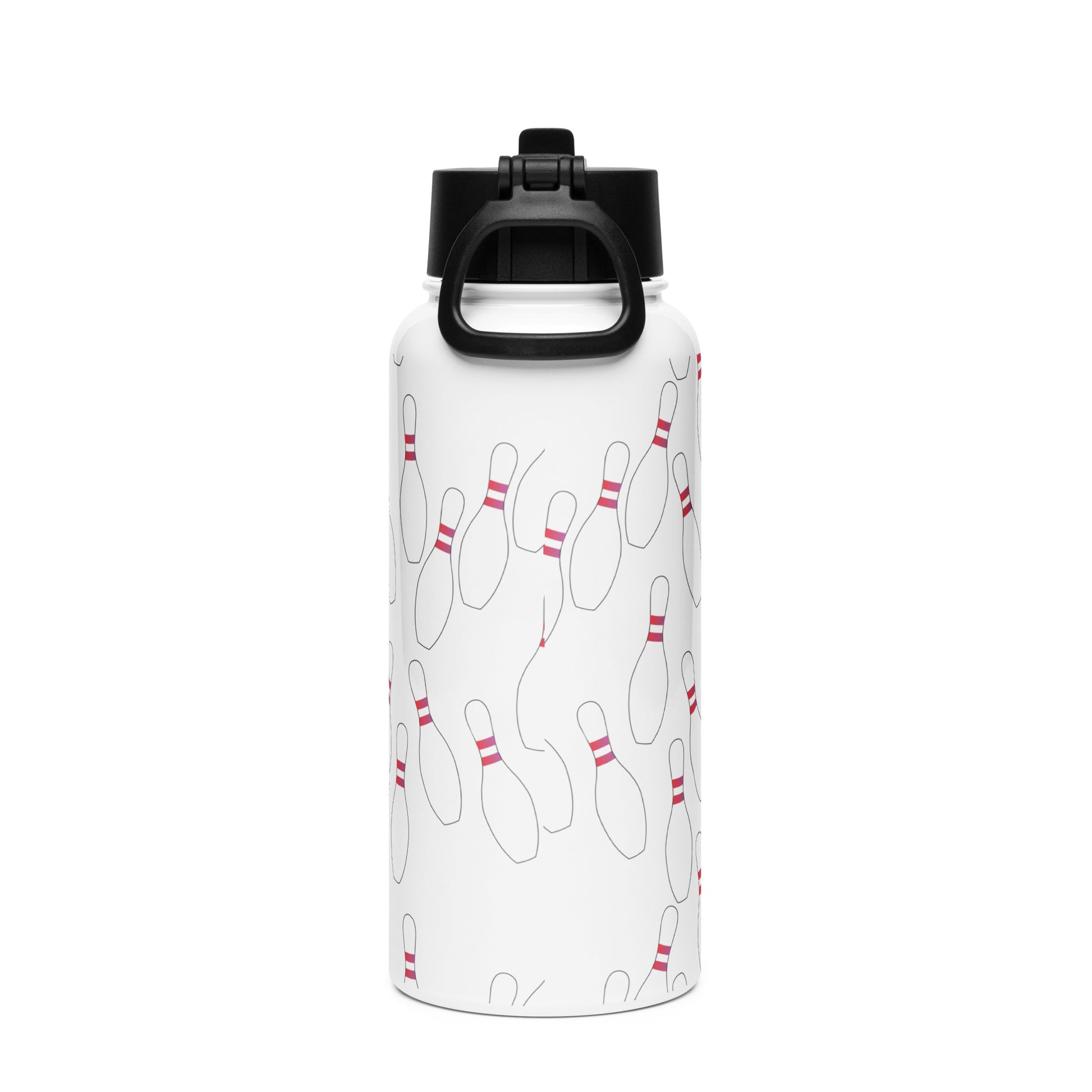 Bowling Pin Stainless steel water bottle with a straw lid
