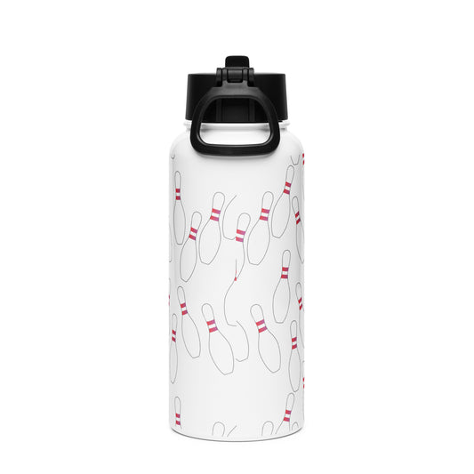 Bowling Pin Stainless steel water bottle with a straw lid