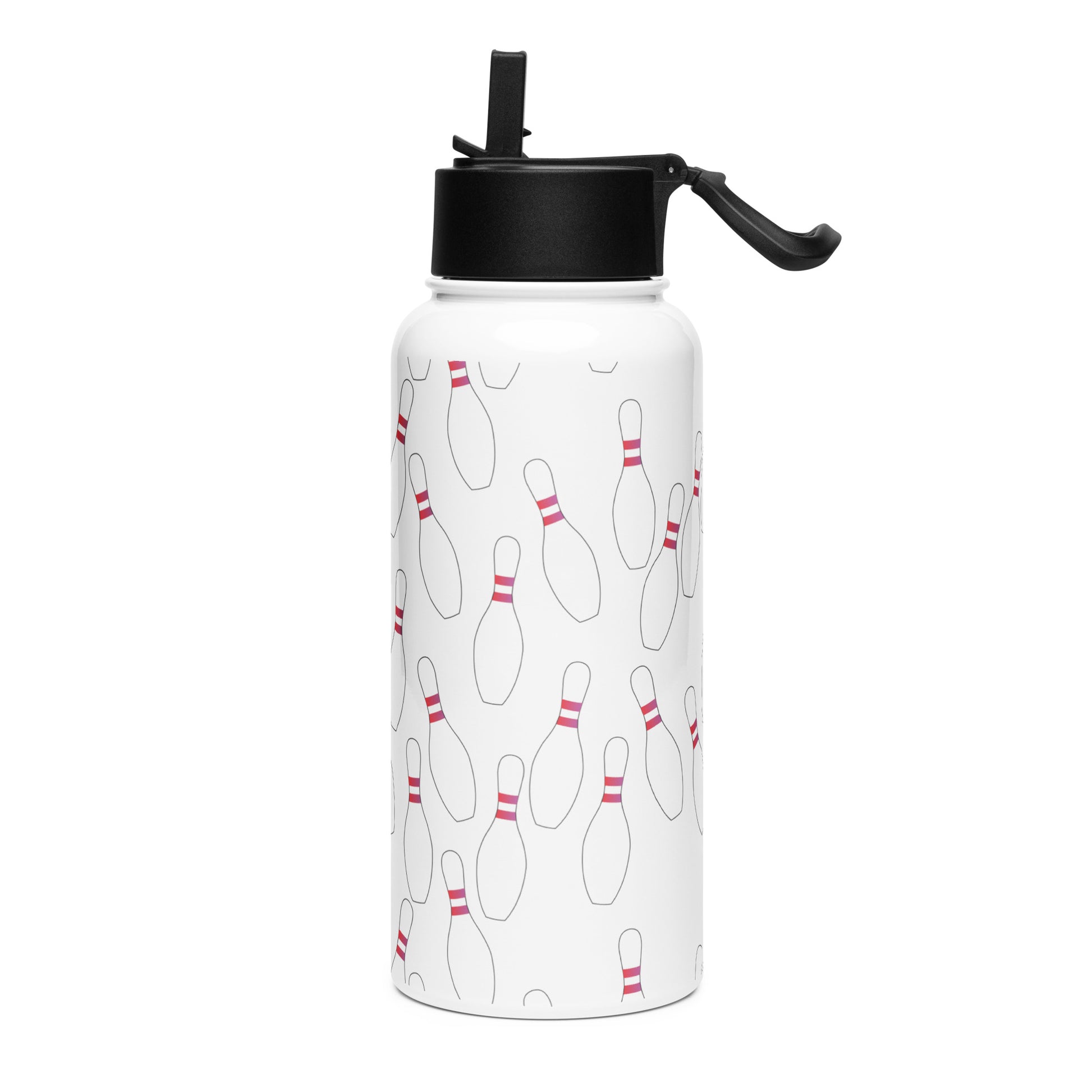 Bowling Pin Stainless steel water bottle with a straw lid