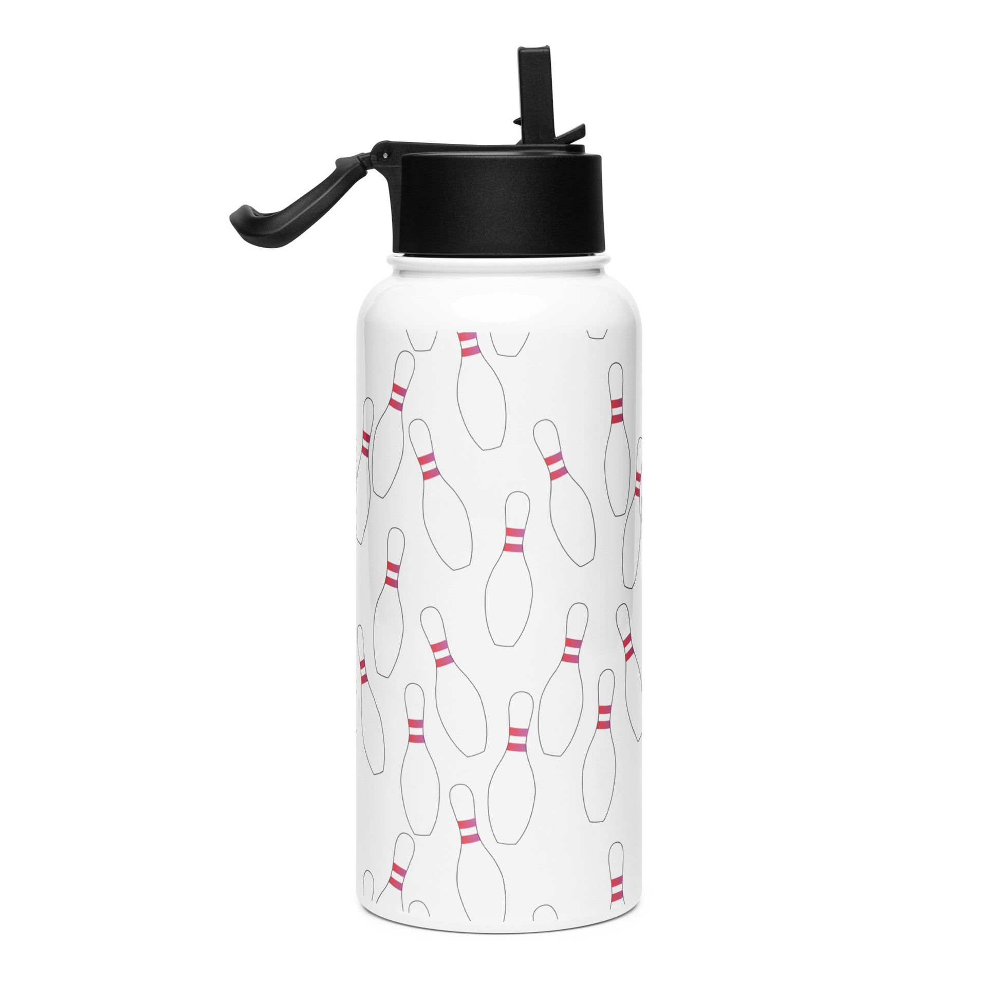 Bowling Pin Stainless steel water bottle with a straw lid