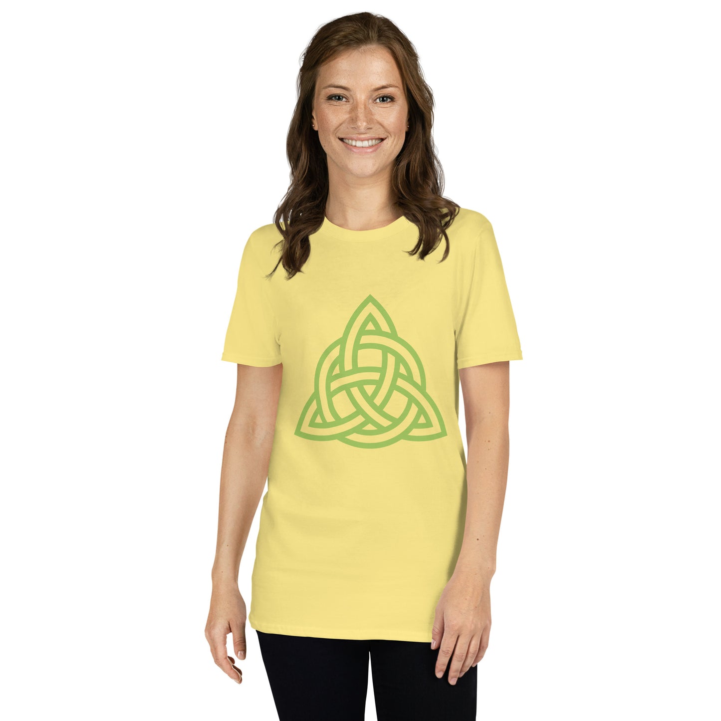 Celtic Knot Triangle Short-Sleeve Unisex T-Shirt Cornsilk
