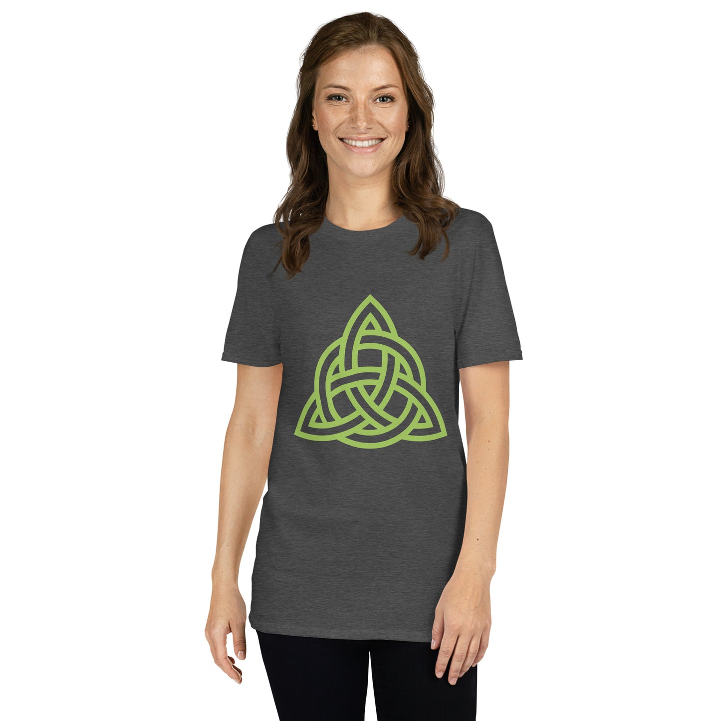 Celtic Knot Triangle Short-Sleeve Unisex T-Shirt Dark Heather Grey