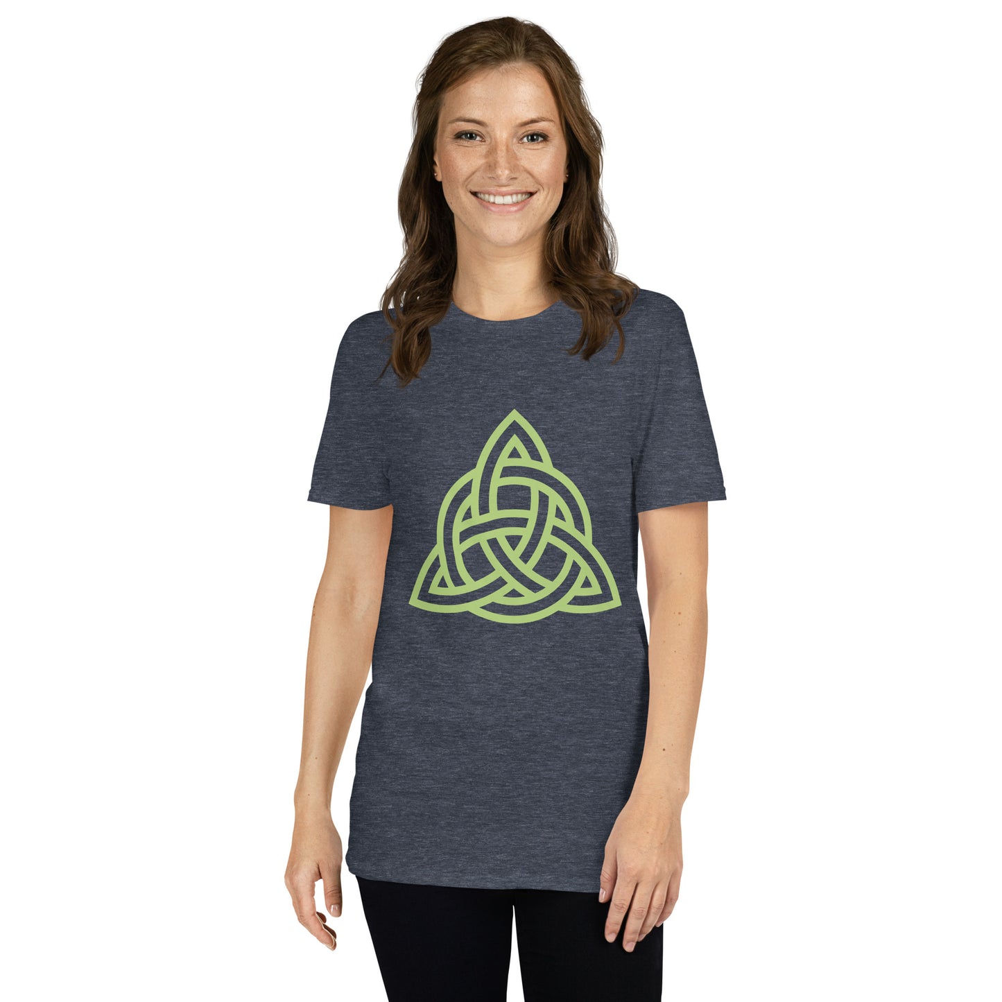 Celtic Knot Triangle Short-Sleeve Unisex T-Shirt Heather Navy