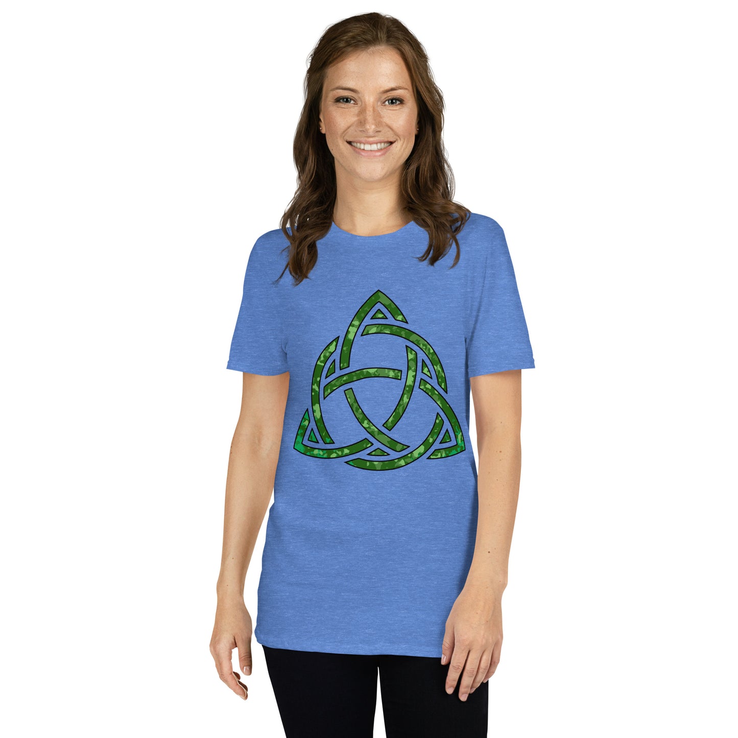 Celtic Knot Triquetra Short-Sleeve Unisex T-Shirt Heather Royal