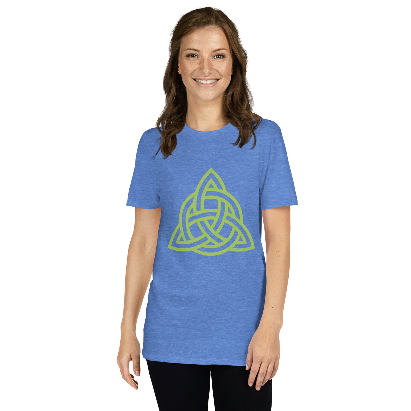 Celtic Knot Triangle Short-Sleeve Unisex T-Shirt Heather Royal