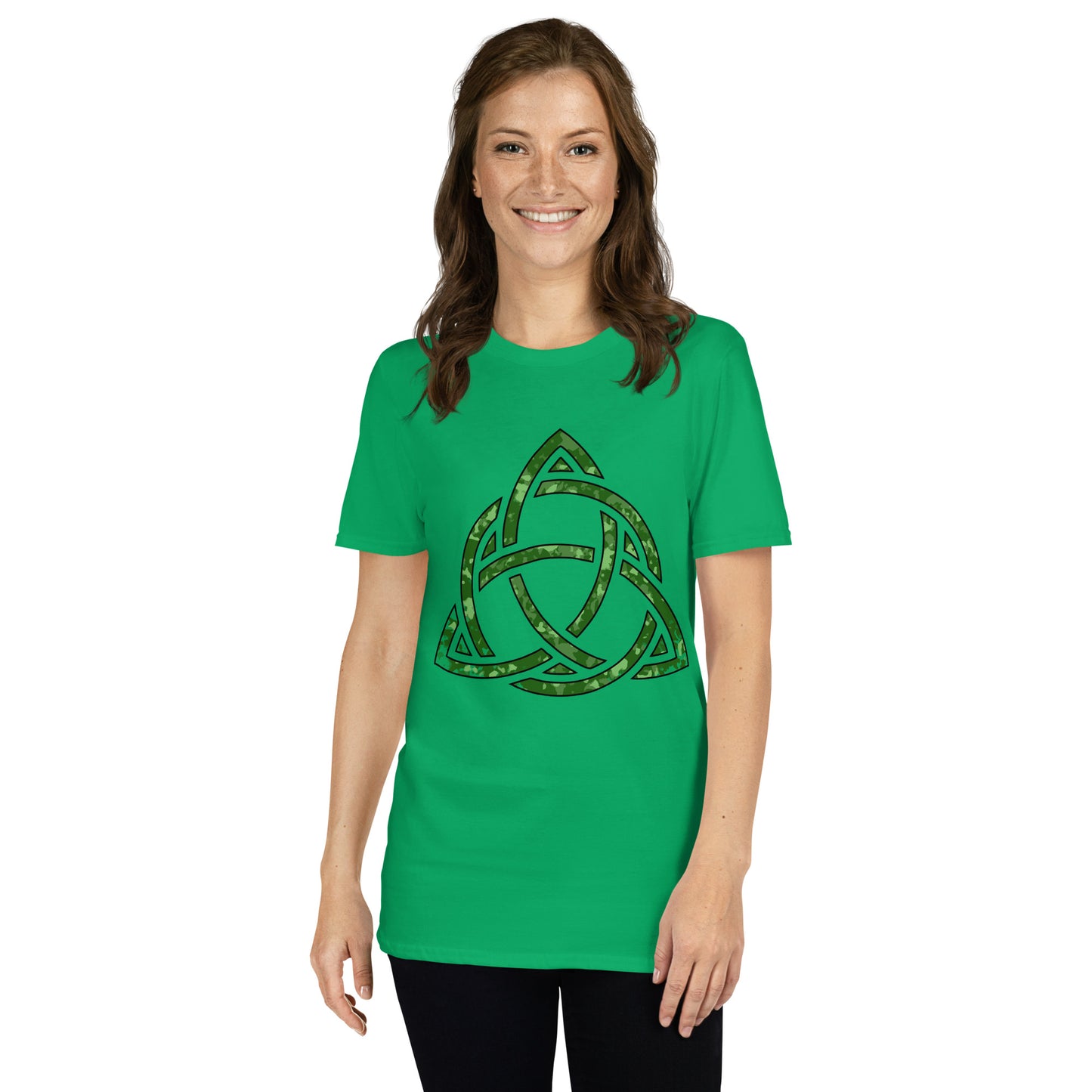 Celtic Knot Triquetra Short-Sleeve Unisex T-Shirt Irish Green