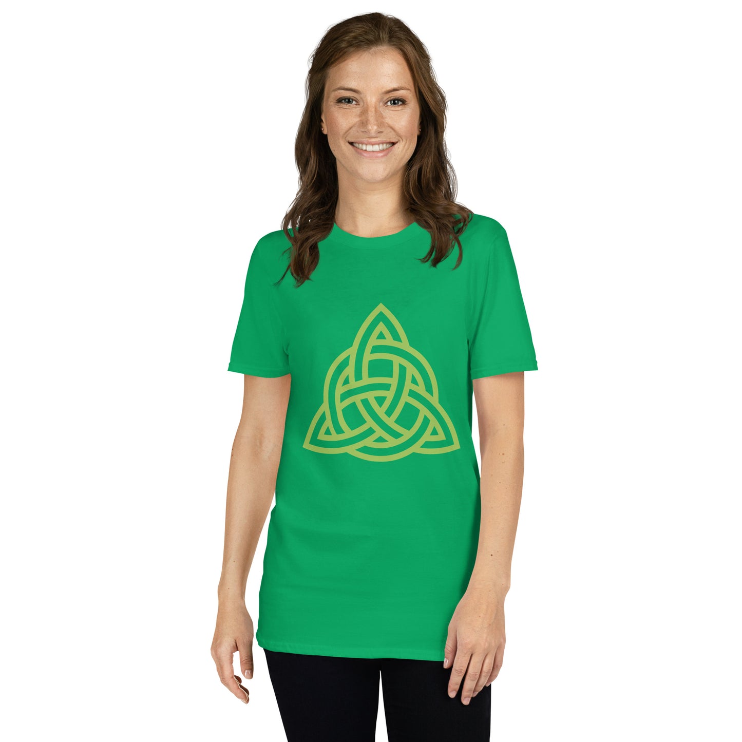Celtic Knot Triangle Short-Sleeve Unisex T-Shirt Irish Green