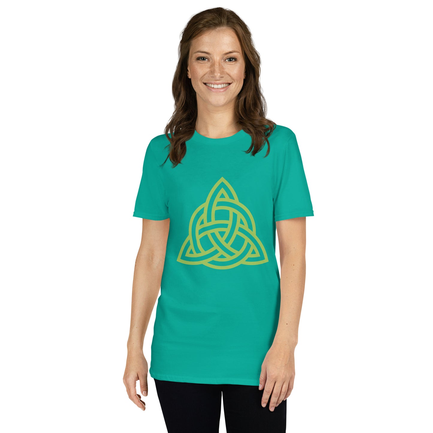 Celtic Knot Triangle Short-Sleeve Unisex T-Shirt Jade Dome