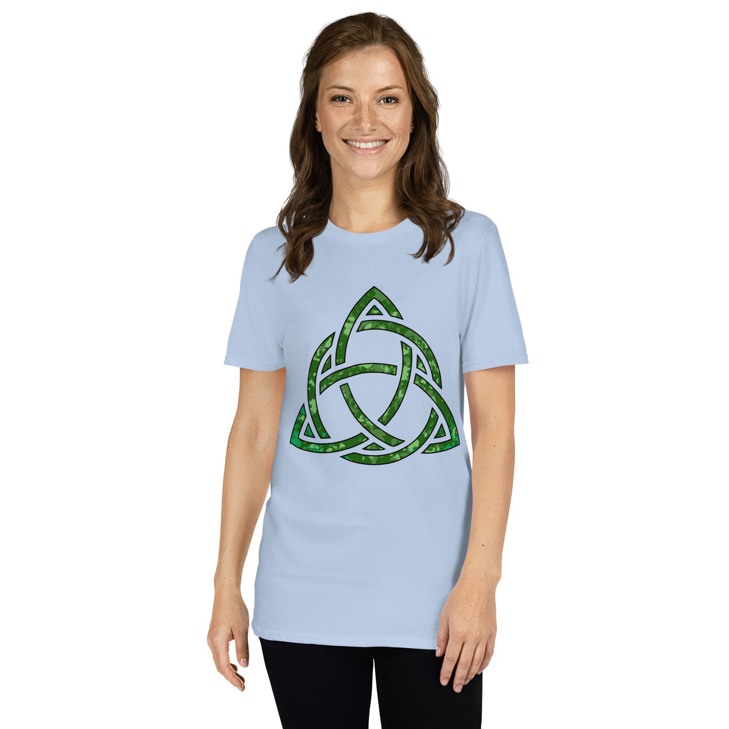 Celtic Knot Triquetra Short-Sleeve Unisex T-Shirt Light Blue