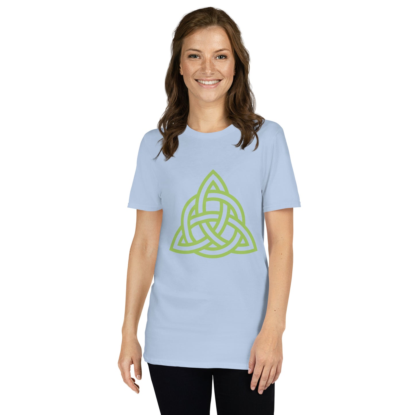 Celtic Knot Triangle Short-Sleeve Unisex T-Shirt Light Blue