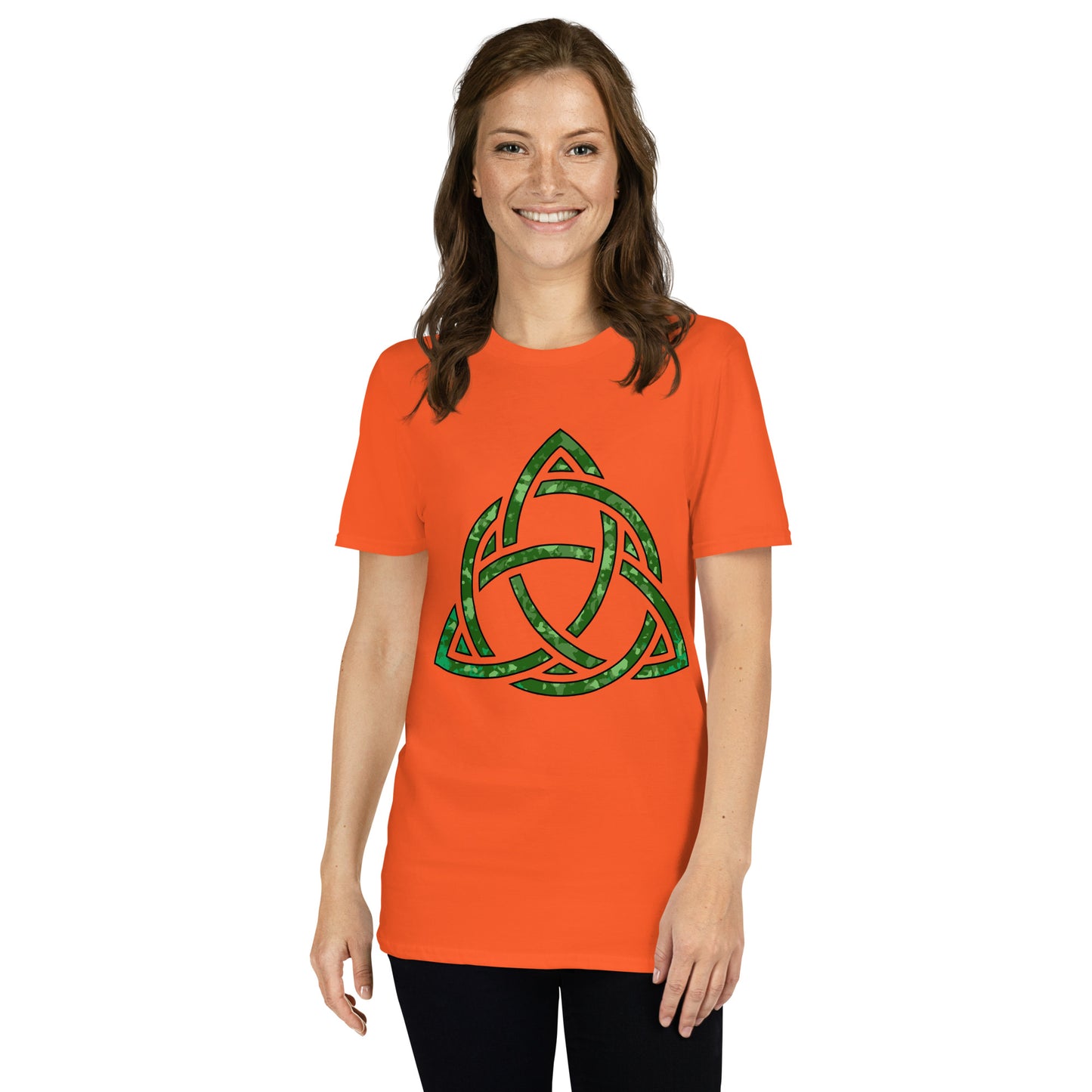 Celtic Knot Triquetra Short-Sleeve Unisex T-Shirt Orange