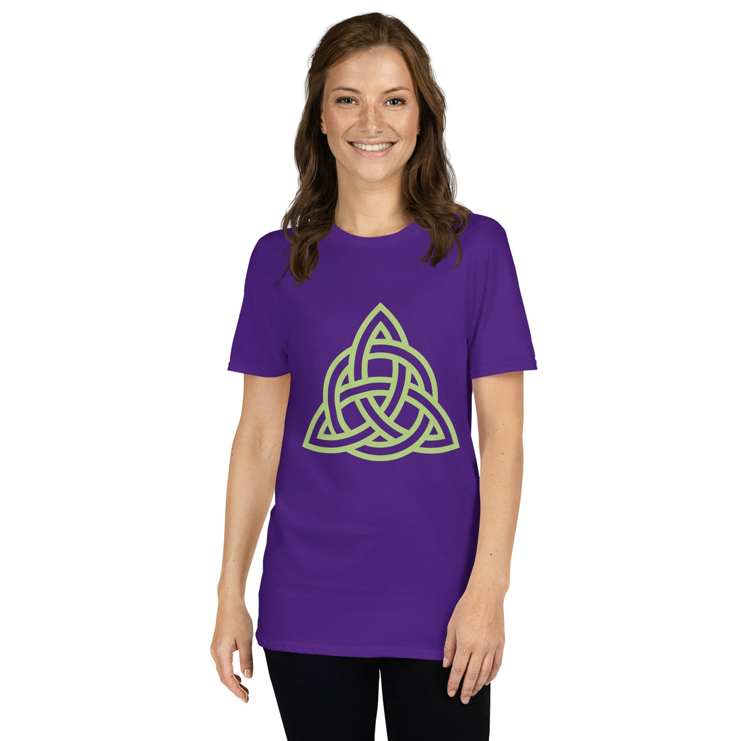 Celtic Knot Triangle Short-Sleeve Unisex T-Shirt Purple