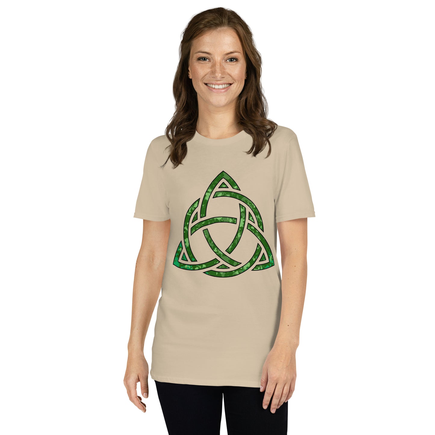Celtic Knot Triquetra Short-Sleeve Unisex T-Shirt Sand