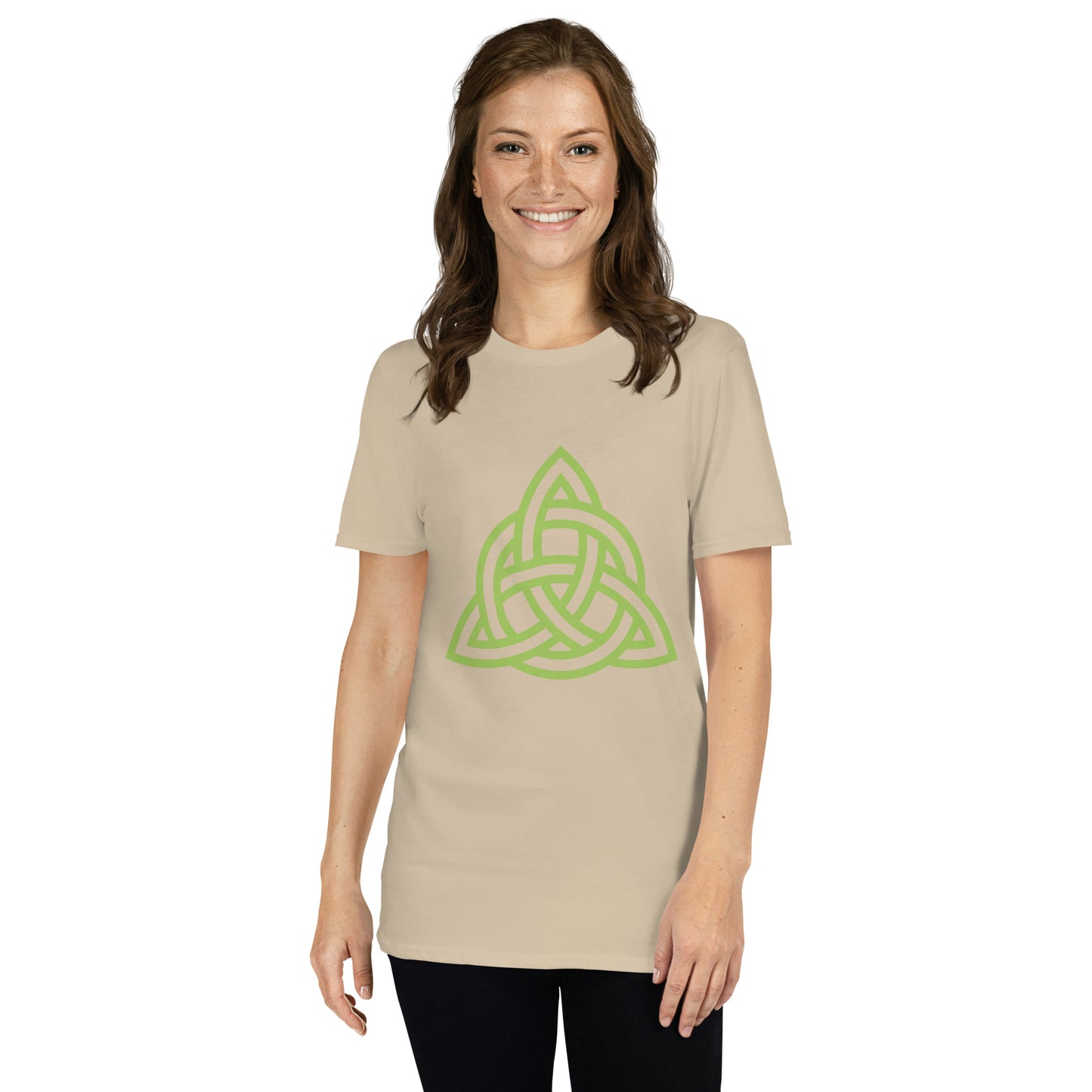 Celtic Knot Triangle Short-Sleeve Unisex T-Shirt Sand
