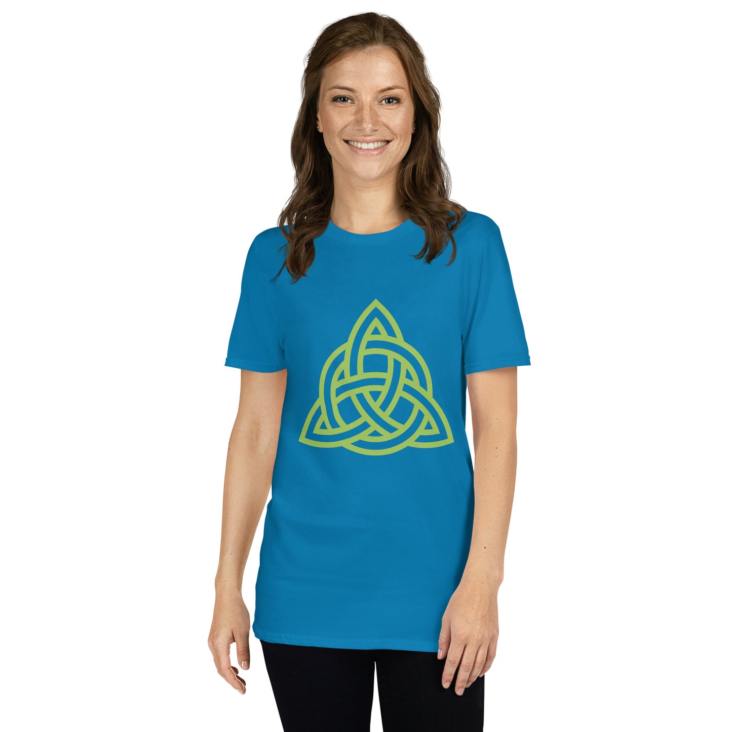 Celtic Knot Triangle Short-Sleeve Unisex T-Shirt Sapphire