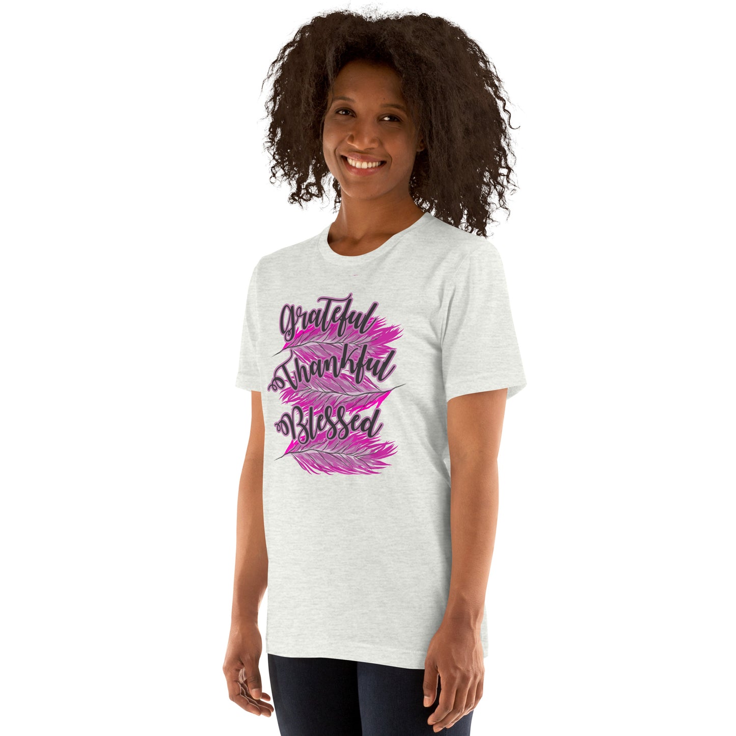 Thankful Grateful Blessed Pink Ladies Unisex t-shirt