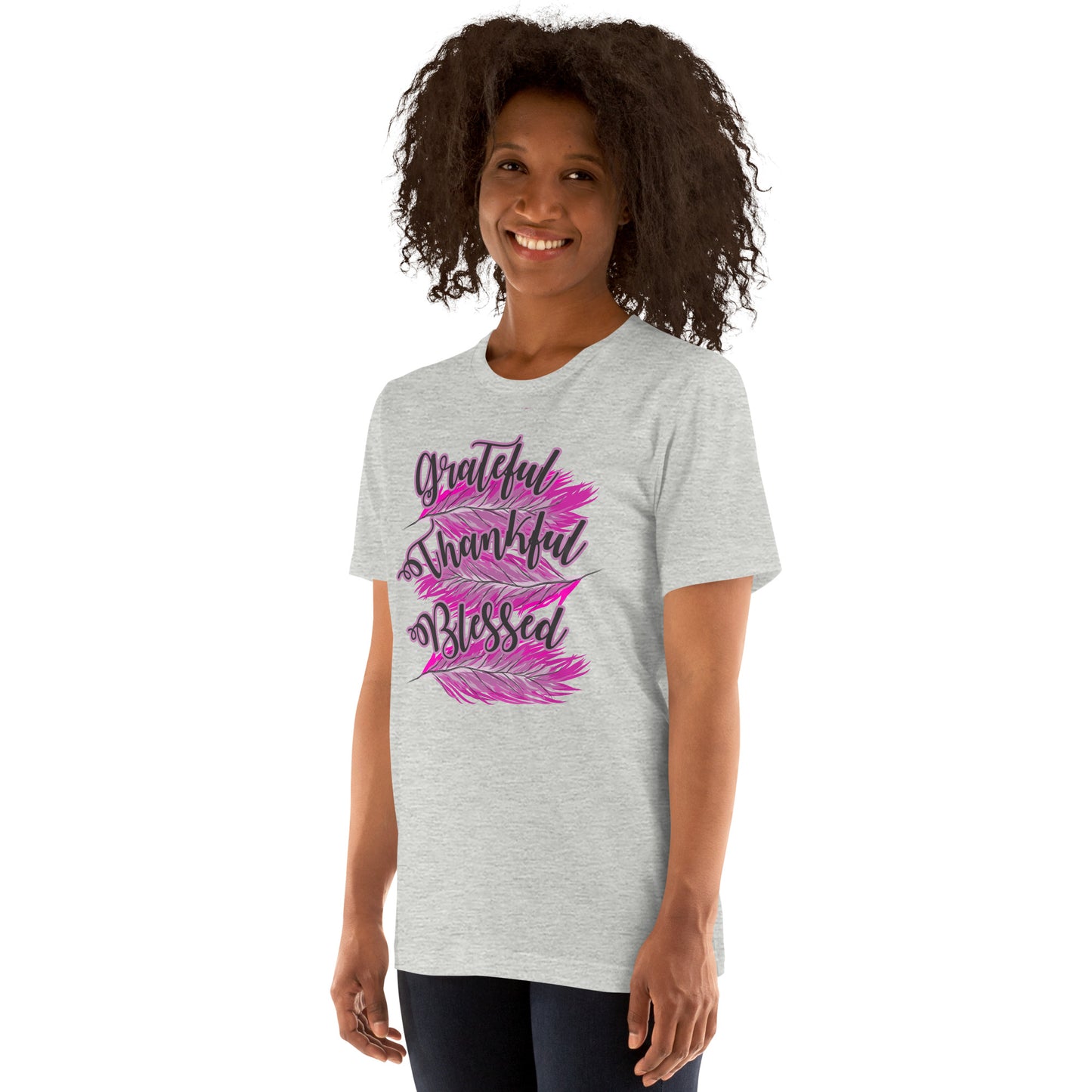 Thankful Grateful Blessed Pink Ladies Unisex t-shirt
