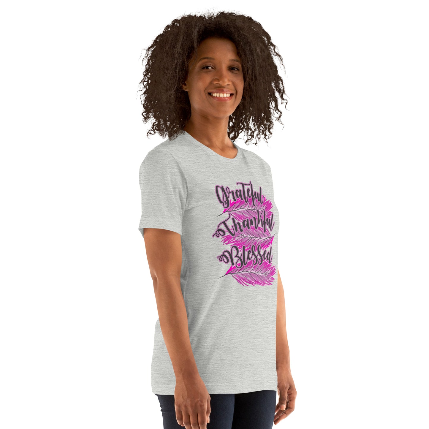 Thankful Grateful Blessed Pink Ladies Unisex t-shirt