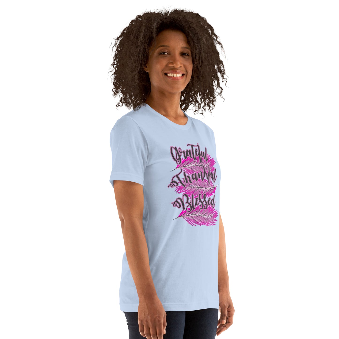 Thankful Grateful Blessed Pink Ladies Unisex t-shirt