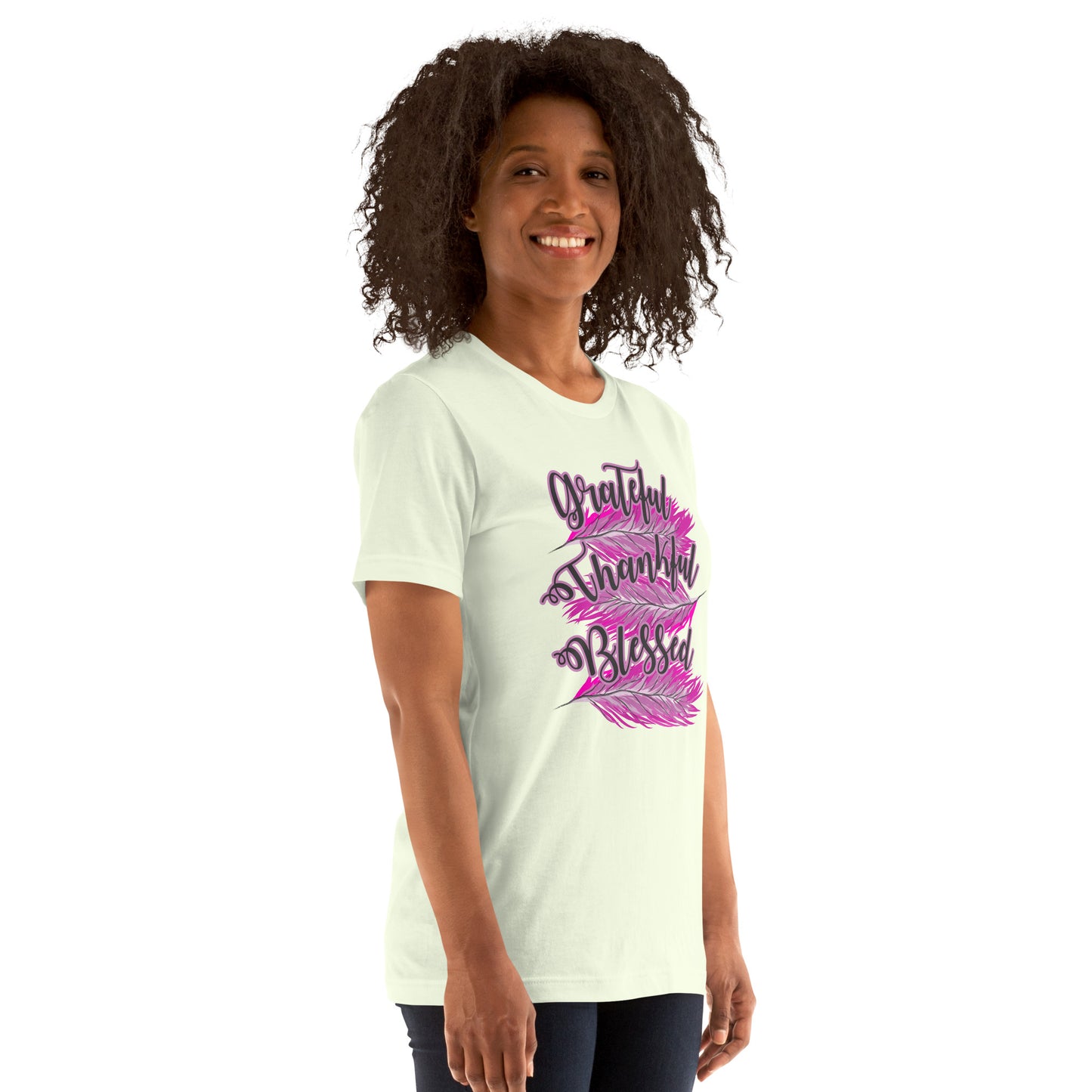 Thankful Grateful Blessed Pink Ladies Unisex t-shirt