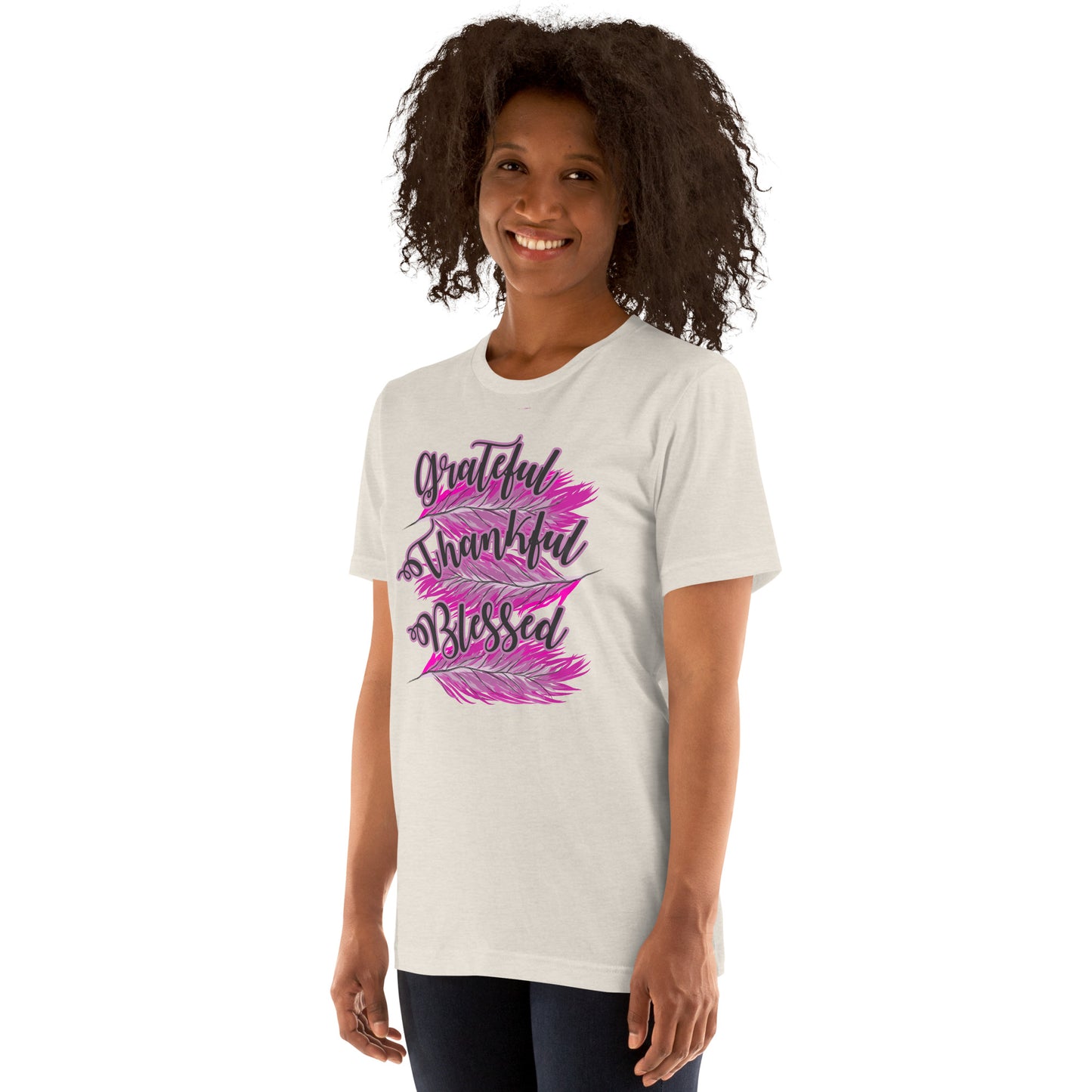 Thankful Grateful Blessed Pink Ladies Unisex t-shirt