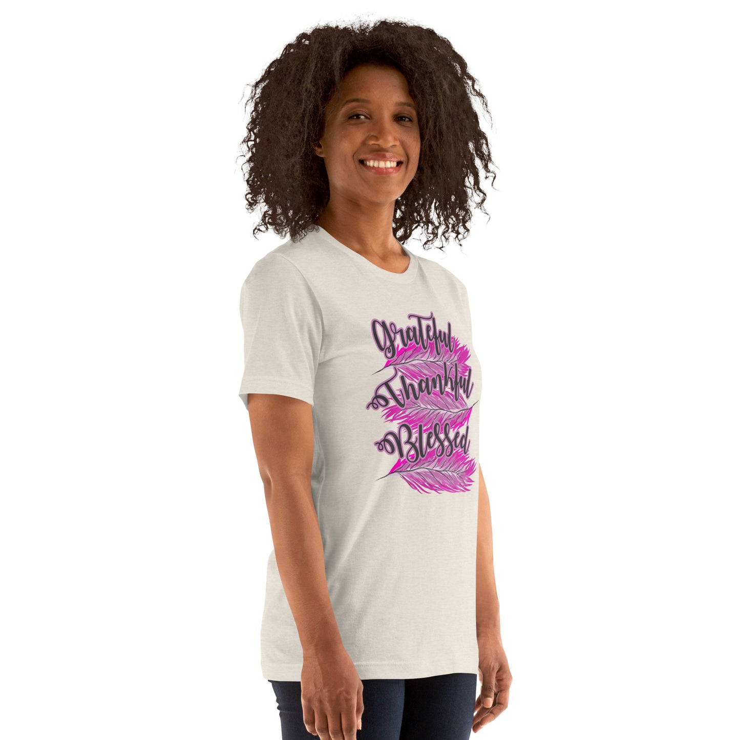 Thankful Grateful Blessed Pink Ladies Unisex t-shirt