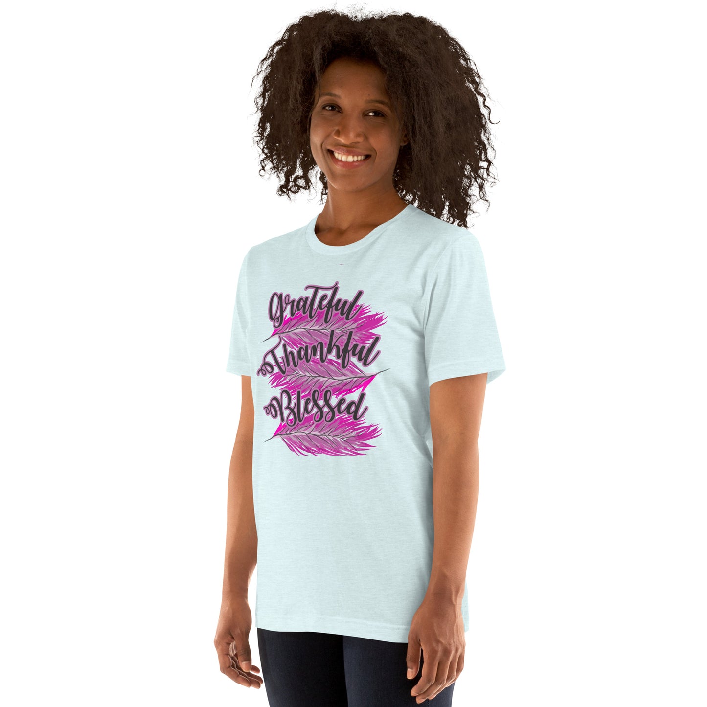 Thankful Grateful Blessed Pink Ladies Unisex t-shirt