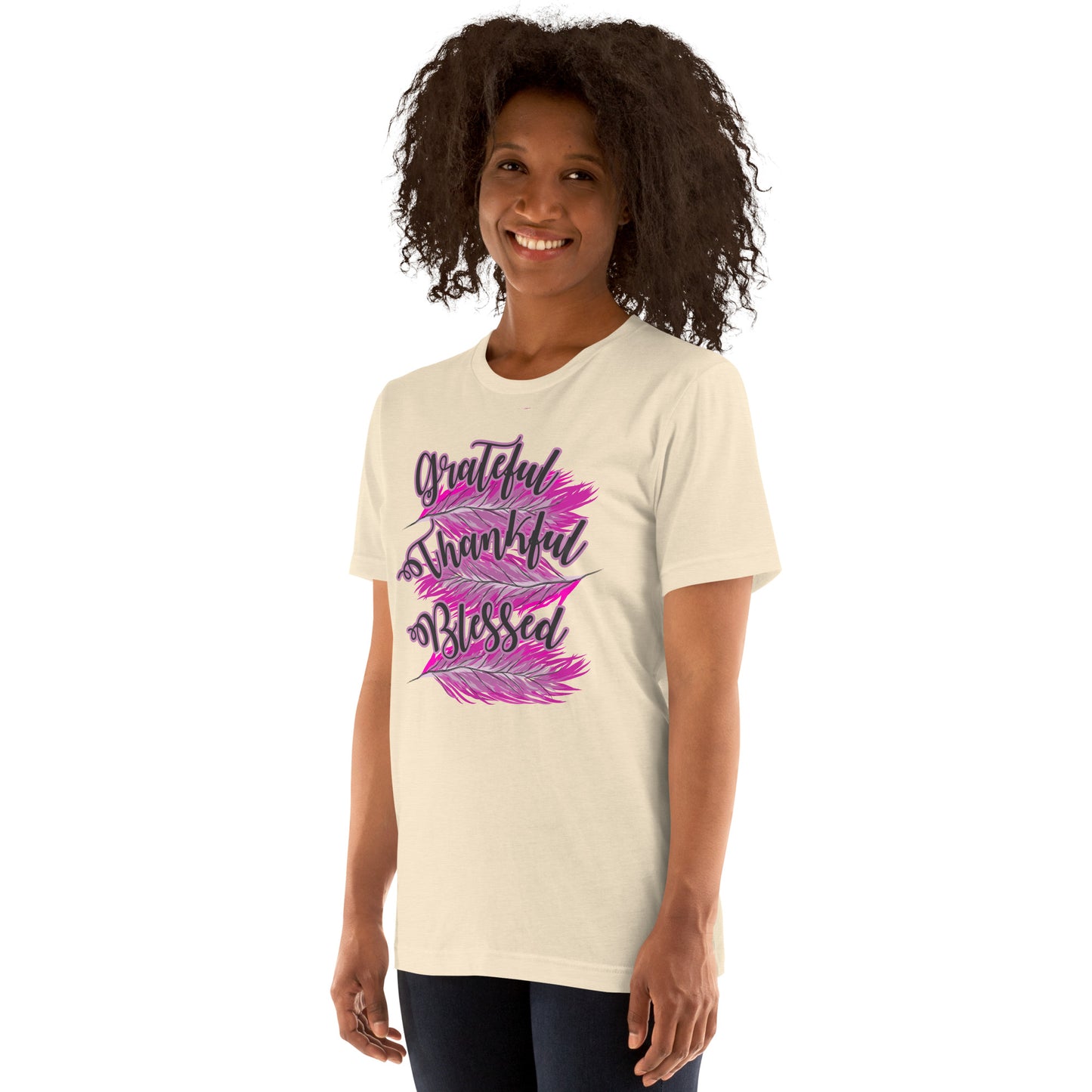 Thankful Grateful Blessed Pink Ladies Unisex t-shirt