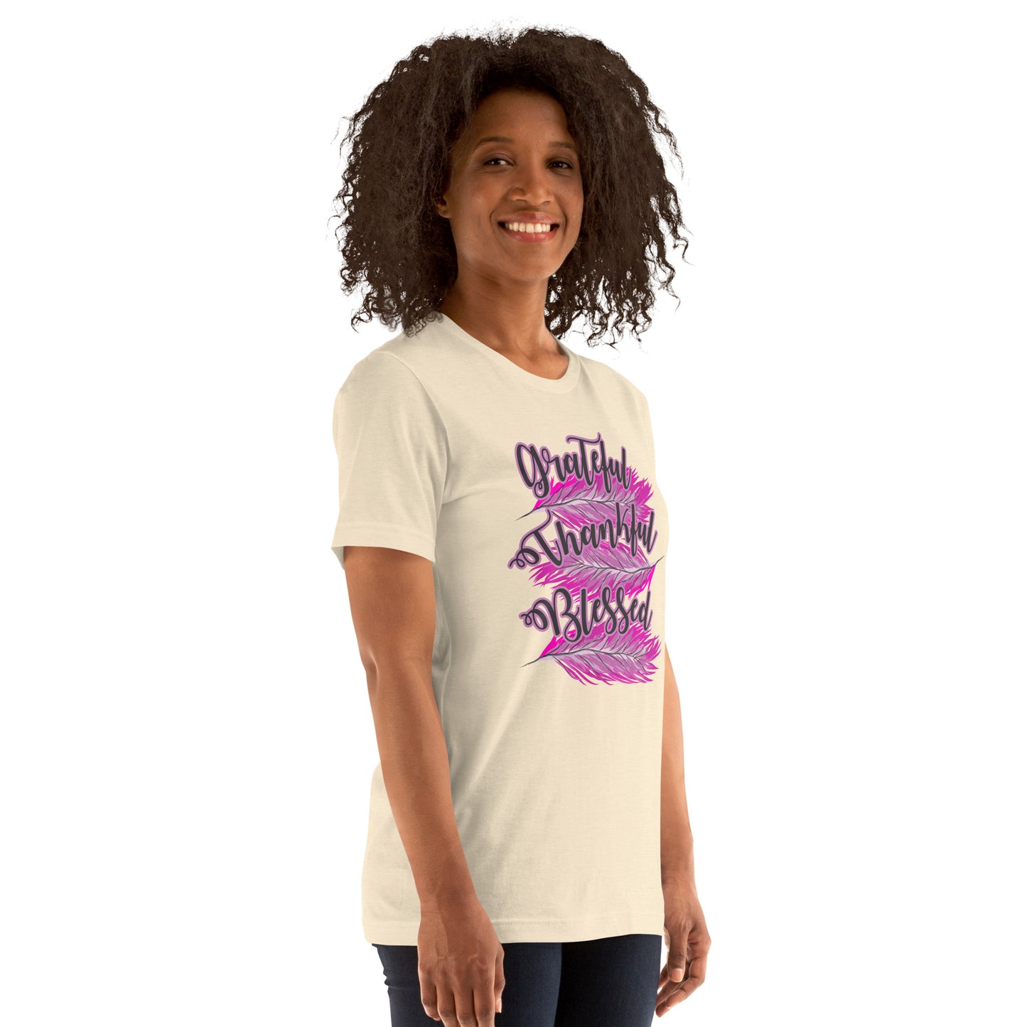 Thankful Grateful Blessed Pink Ladies Unisex t-shirt