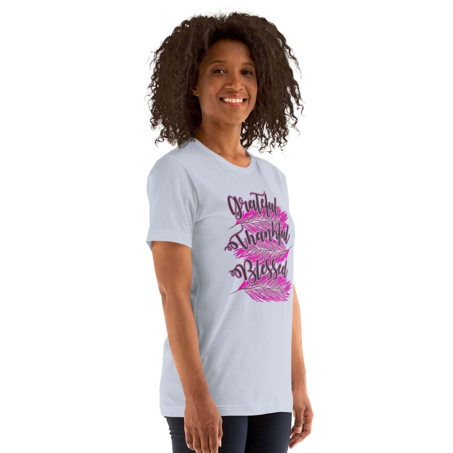 Thankful Grateful Blessed Pink Ladies Unisex t-shirt