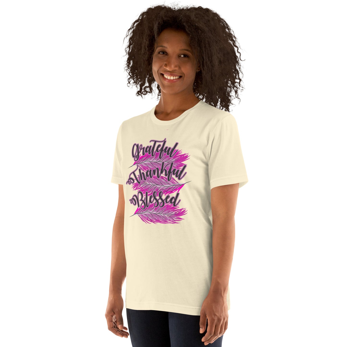 Thankful Grateful Blessed Pink Ladies Unisex t-shirt