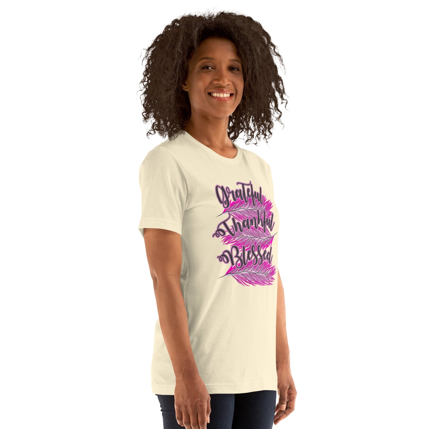 Thankful Grateful Blessed Pink Ladies Unisex t-shirt