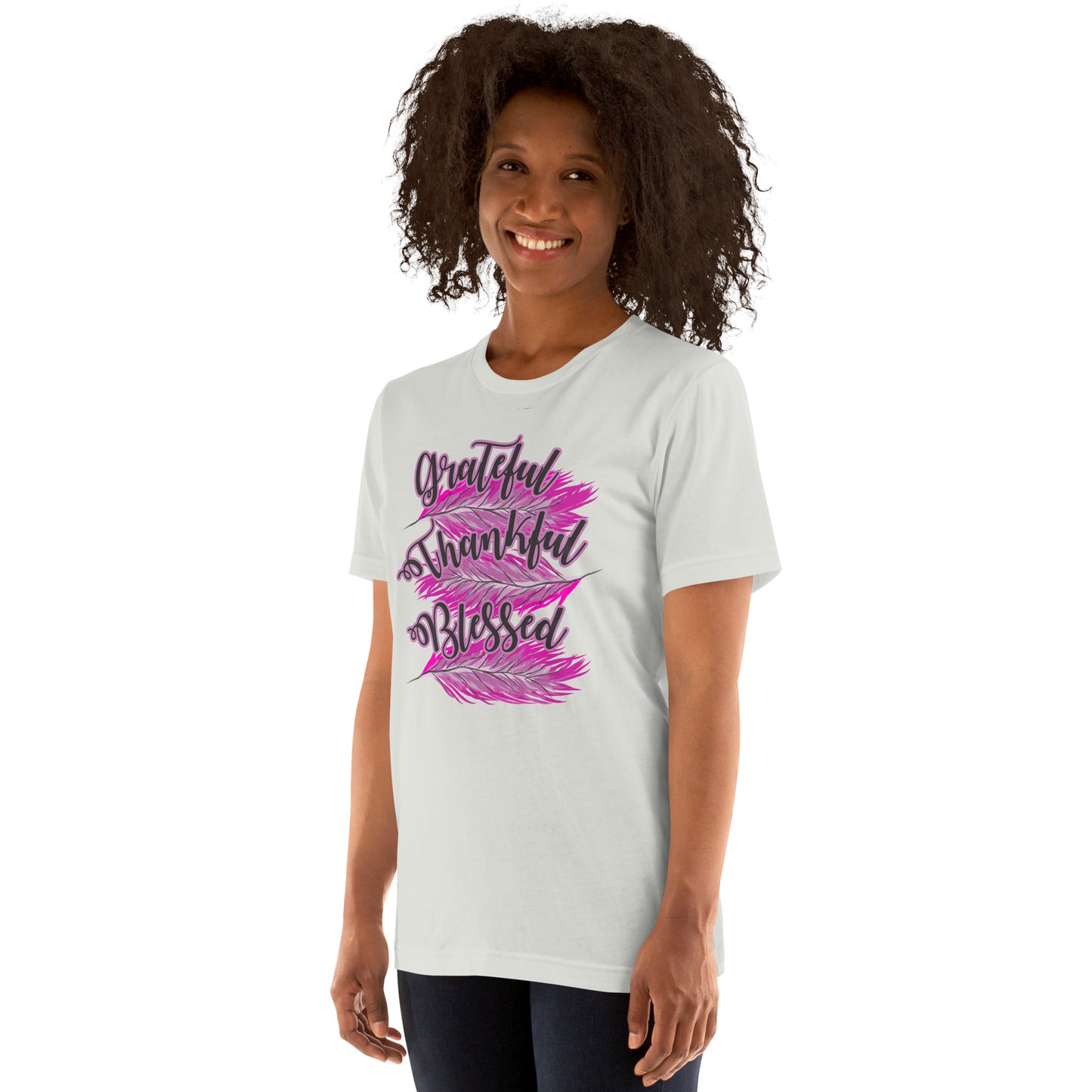 Thankful Grateful Blessed Pink Ladies Unisex t-shirt