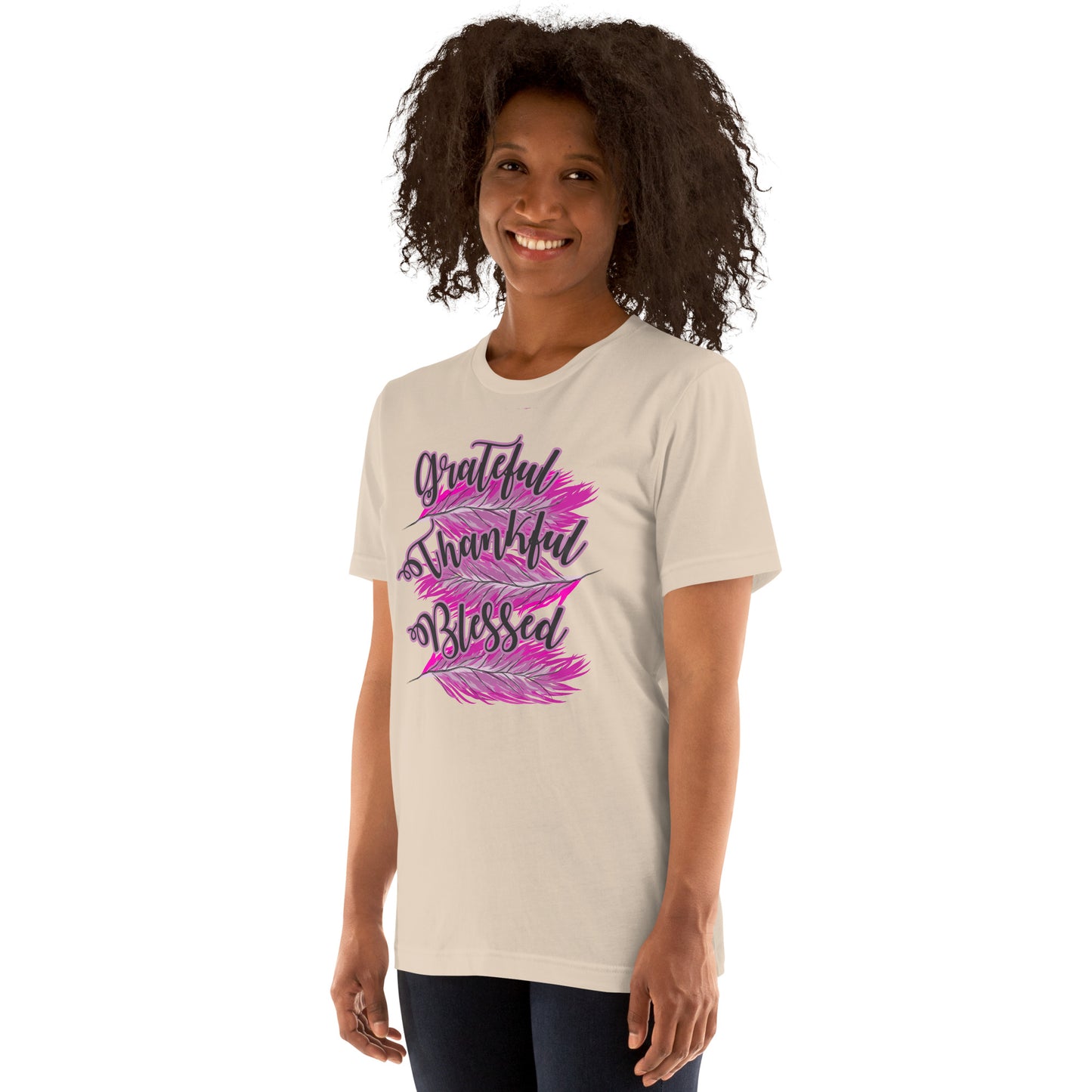 Thankful Grateful Blessed Pink Ladies Unisex t-shirt
