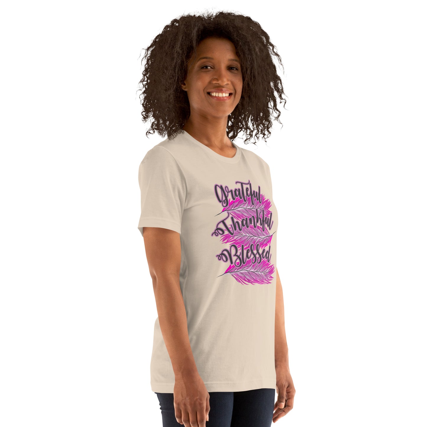 Thankful Grateful Blessed Pink Ladies Unisex t-shirt