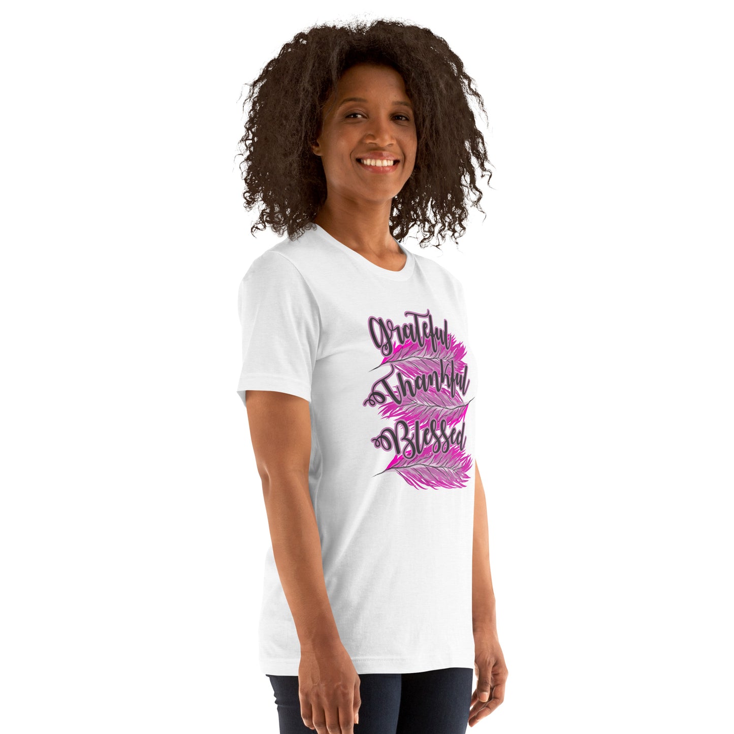 Thankful Grateful Blessed Pink Ladies Unisex t-shirt