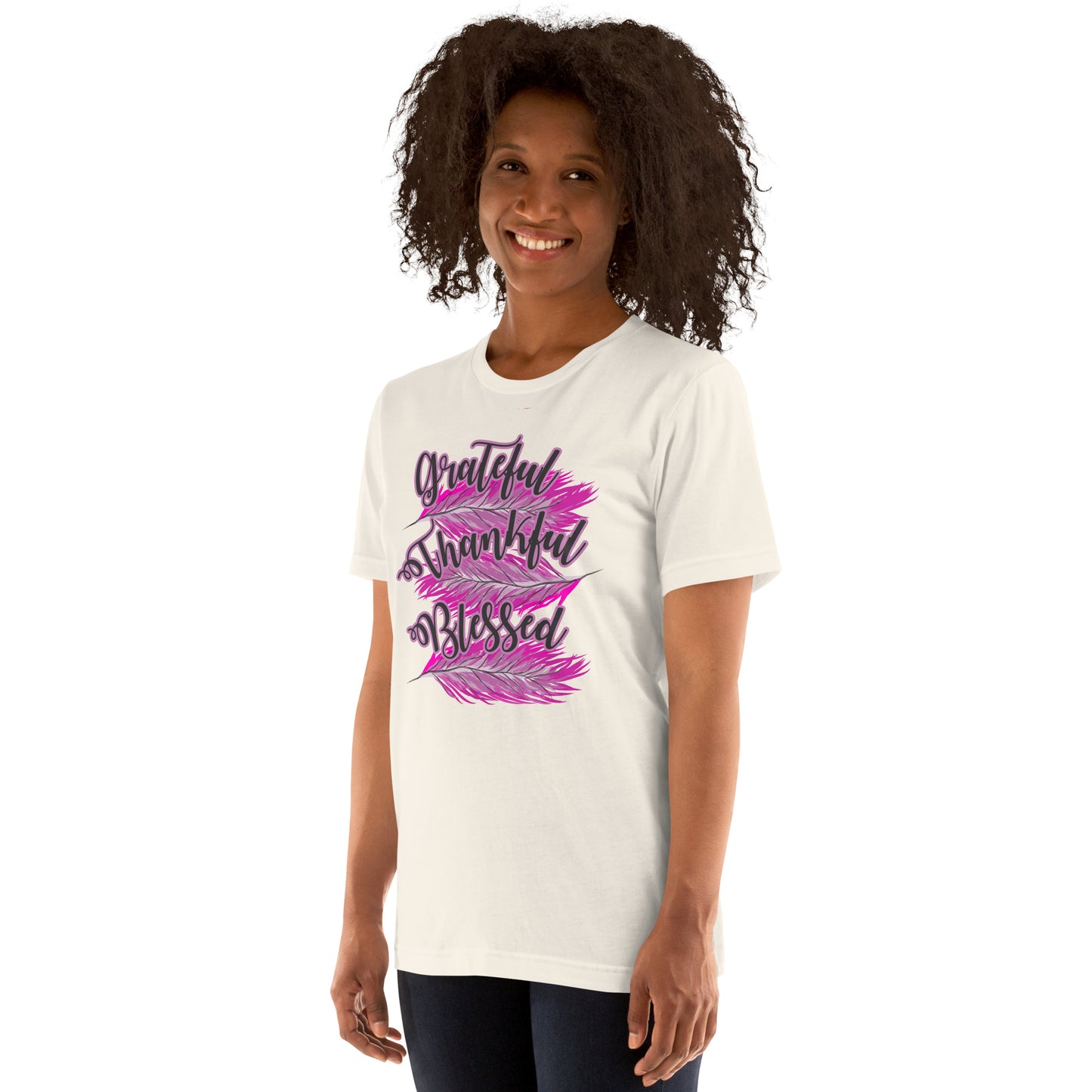 Thankful Grateful Blessed Pink Ladies Unisex t-shirt