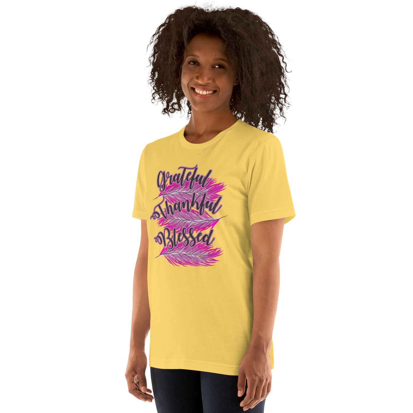 Thankful Grateful Blessed Pink Ladies Unisex t-shirt